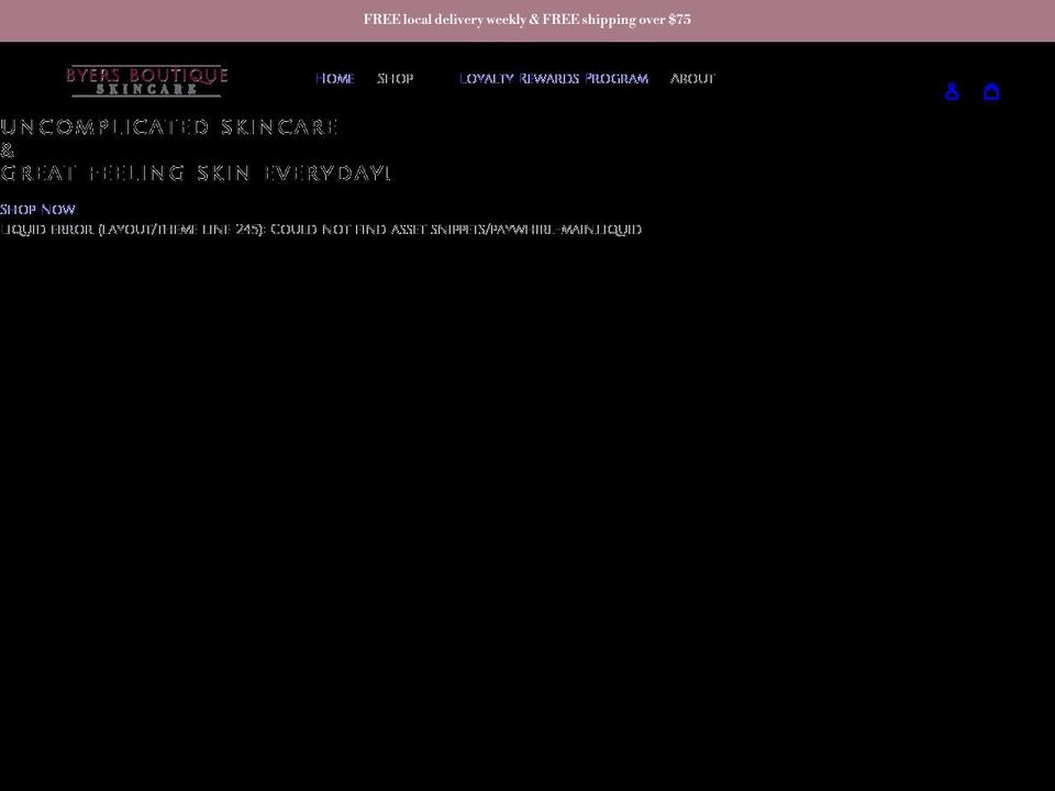 byersboutique.com shopify website screenshot