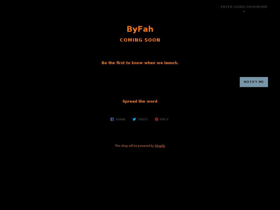 byfah.com — Shopify storefront screenshot