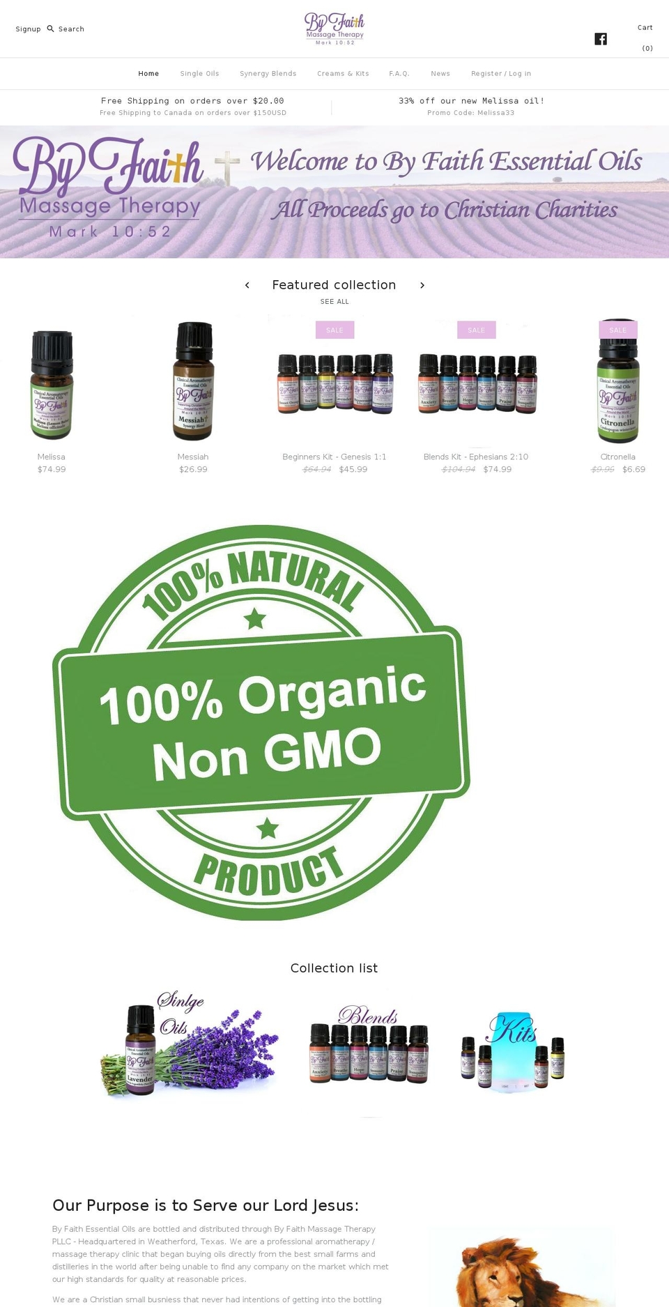 byfaithoils.com shopify website screenshot