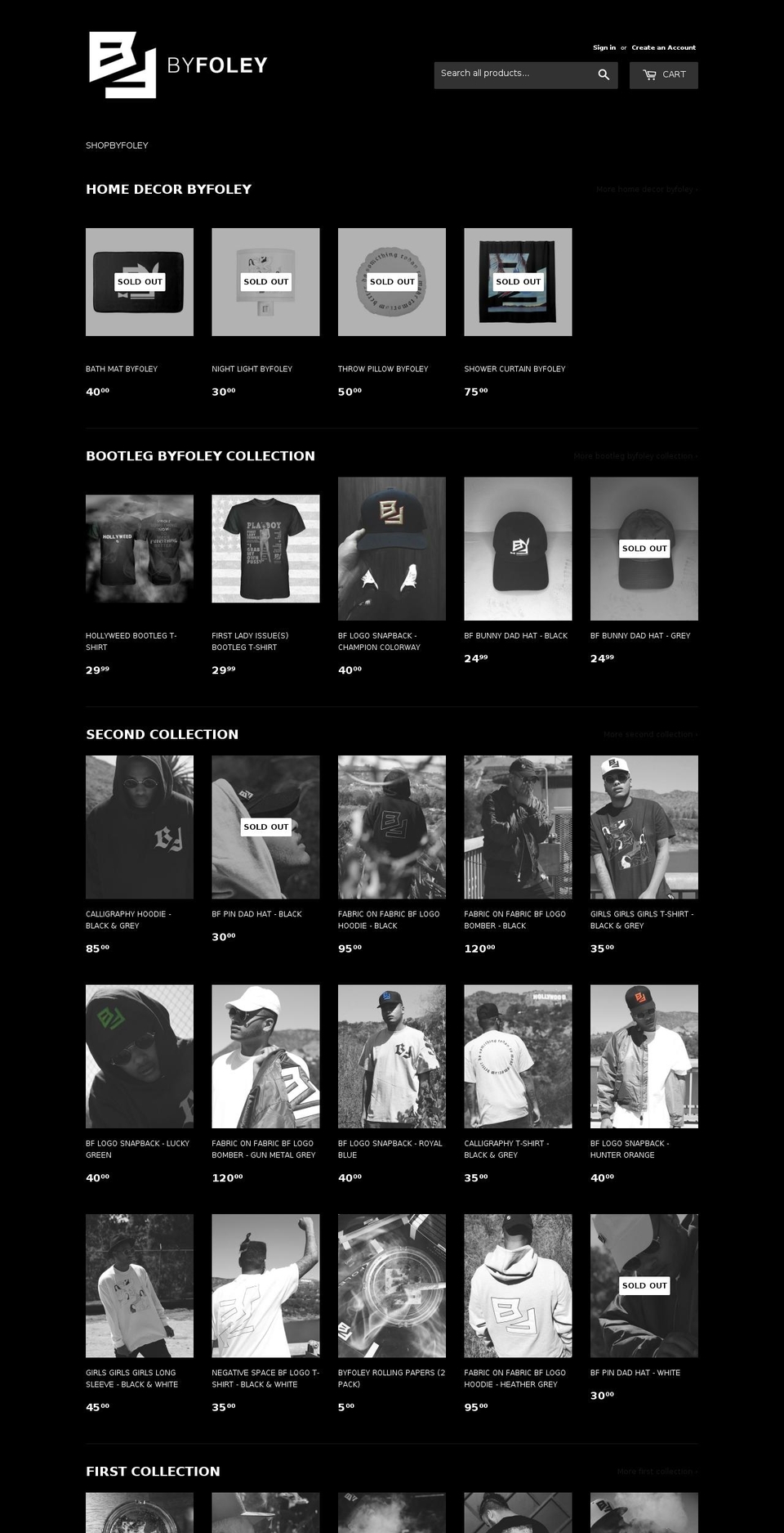 byfoley.com shopify website screenshot