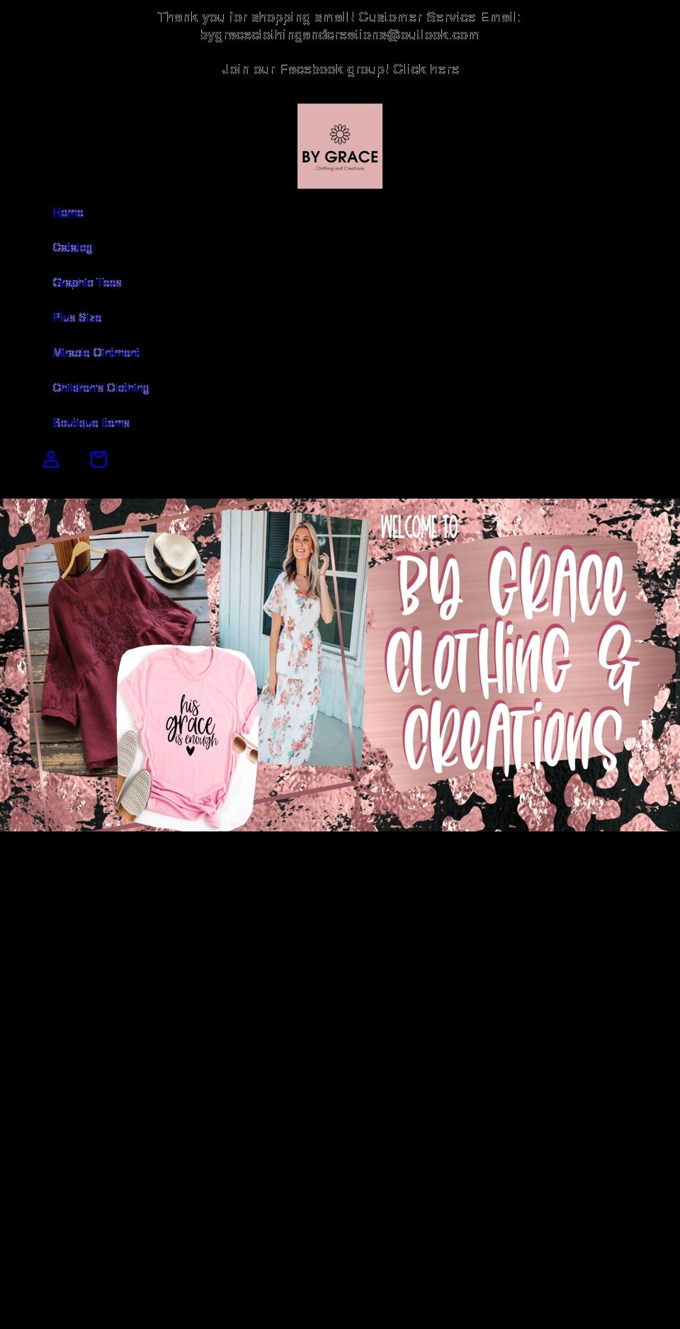 bygraceclothingandcreations.com shopify website screenshot