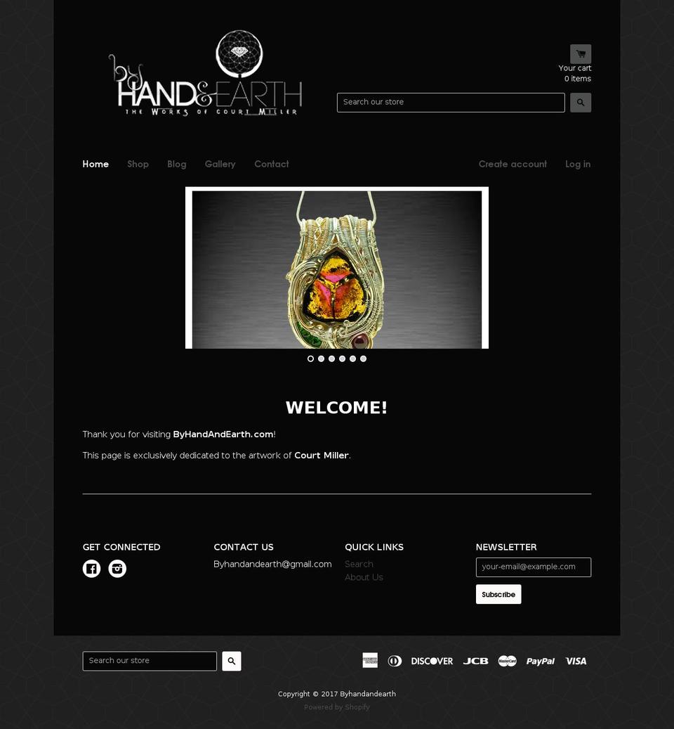 byhandandearth.com shopify website screenshot