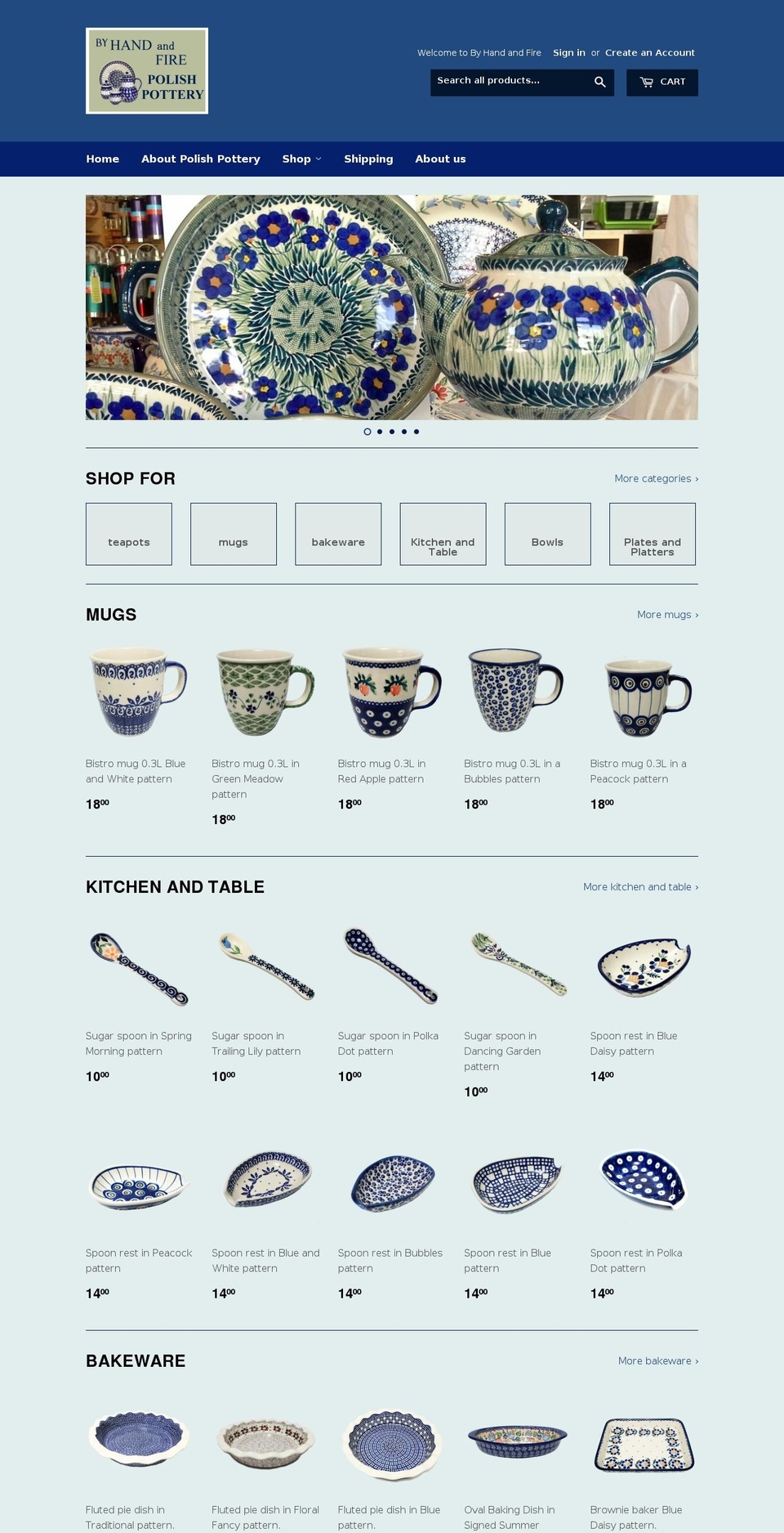 byhandandfire.com shopify website screenshot