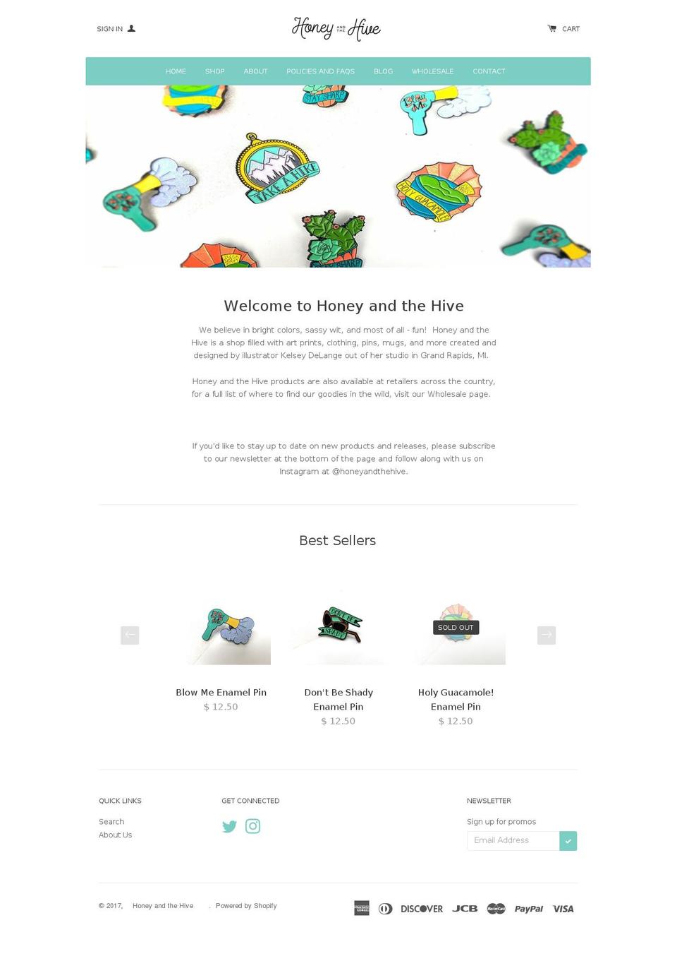 byhoneyandthehive.com shopify website screenshot