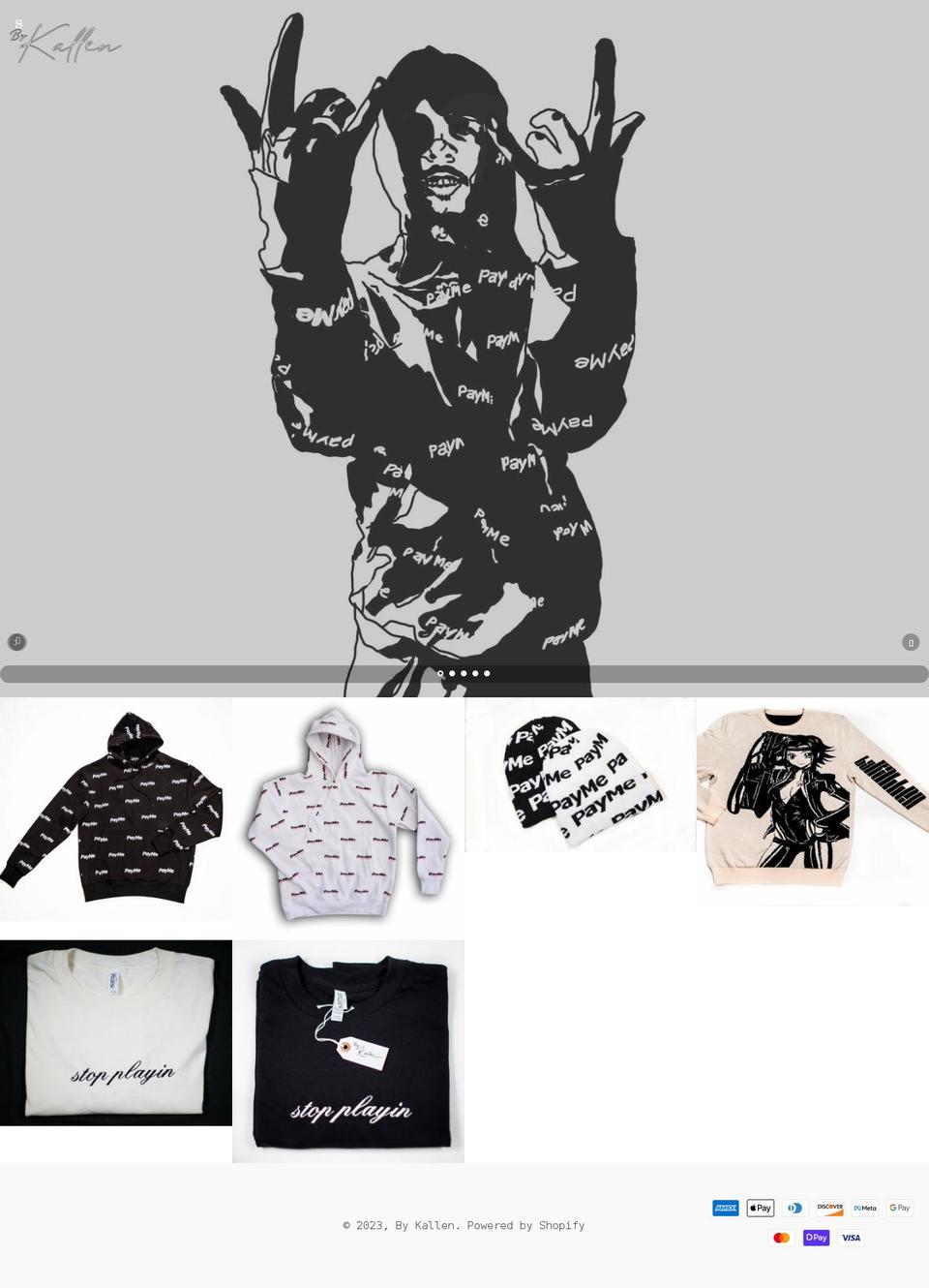 bykallen.com shopify website screenshot