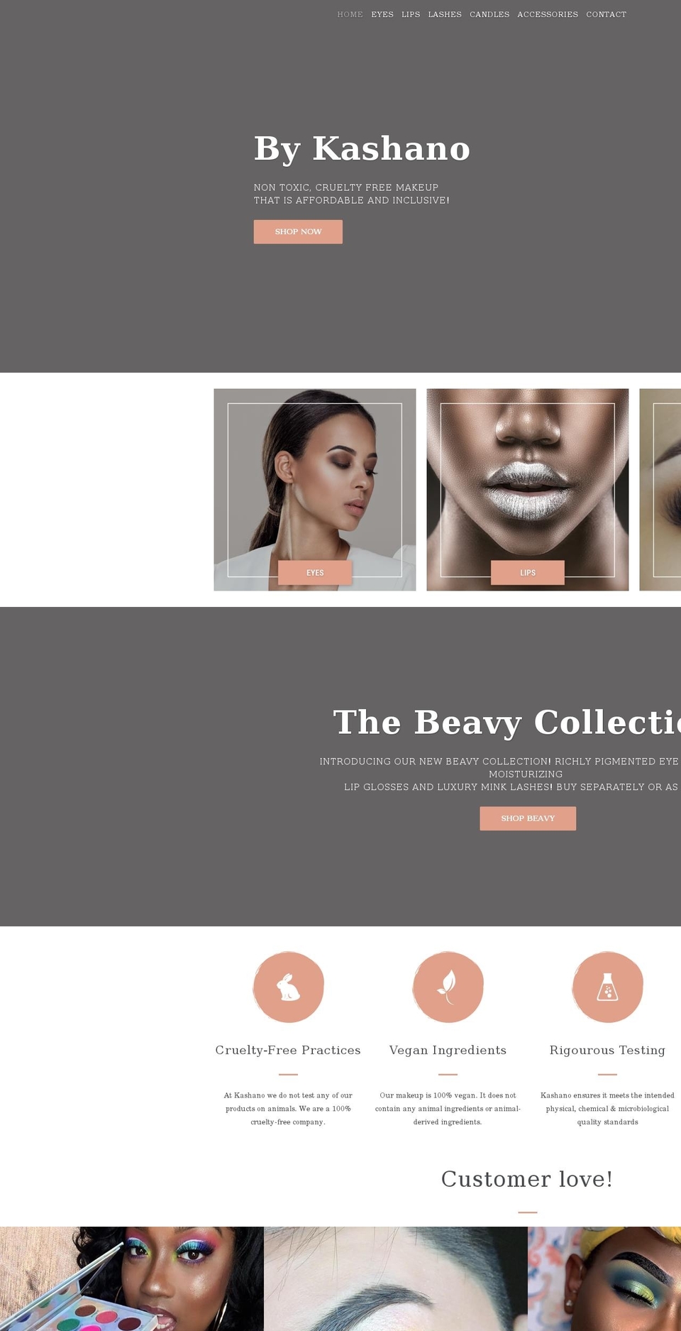 bykashano.com shopify website screenshot