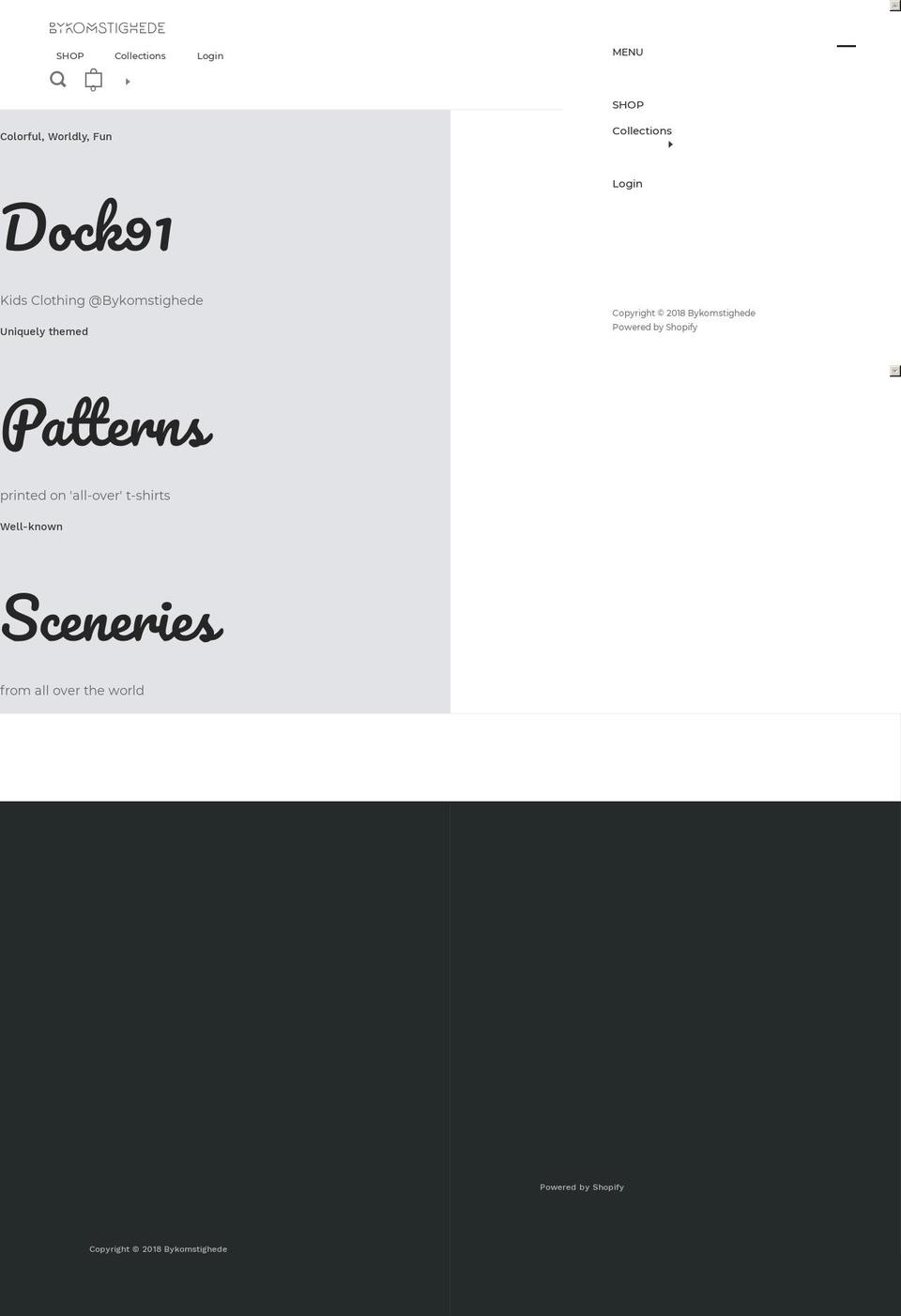 bykomstighede.com shopify website screenshot