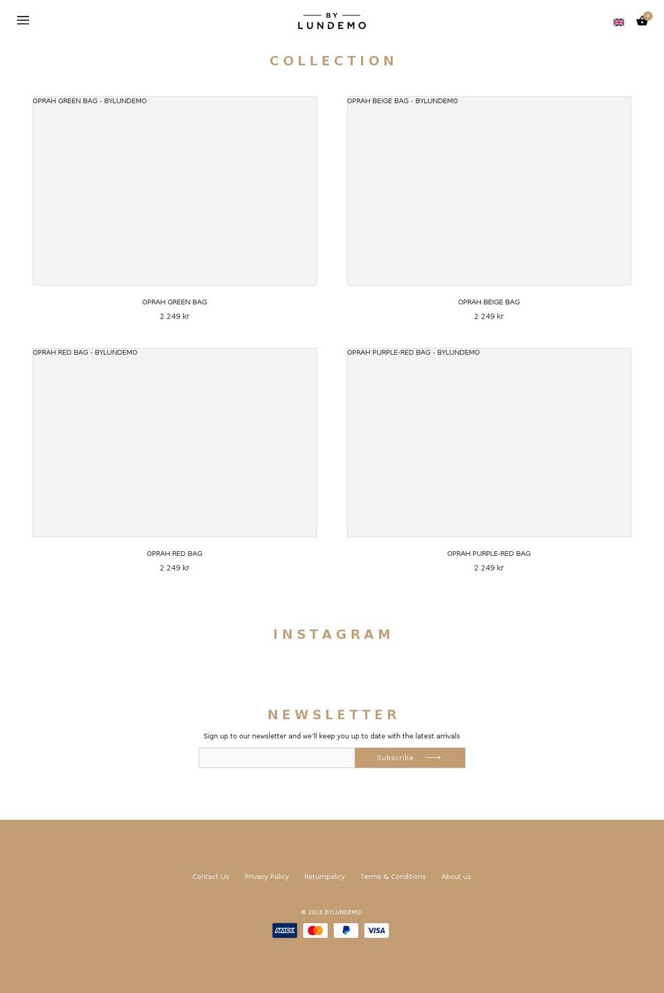 luna Shopify theme site example bylundemo.com