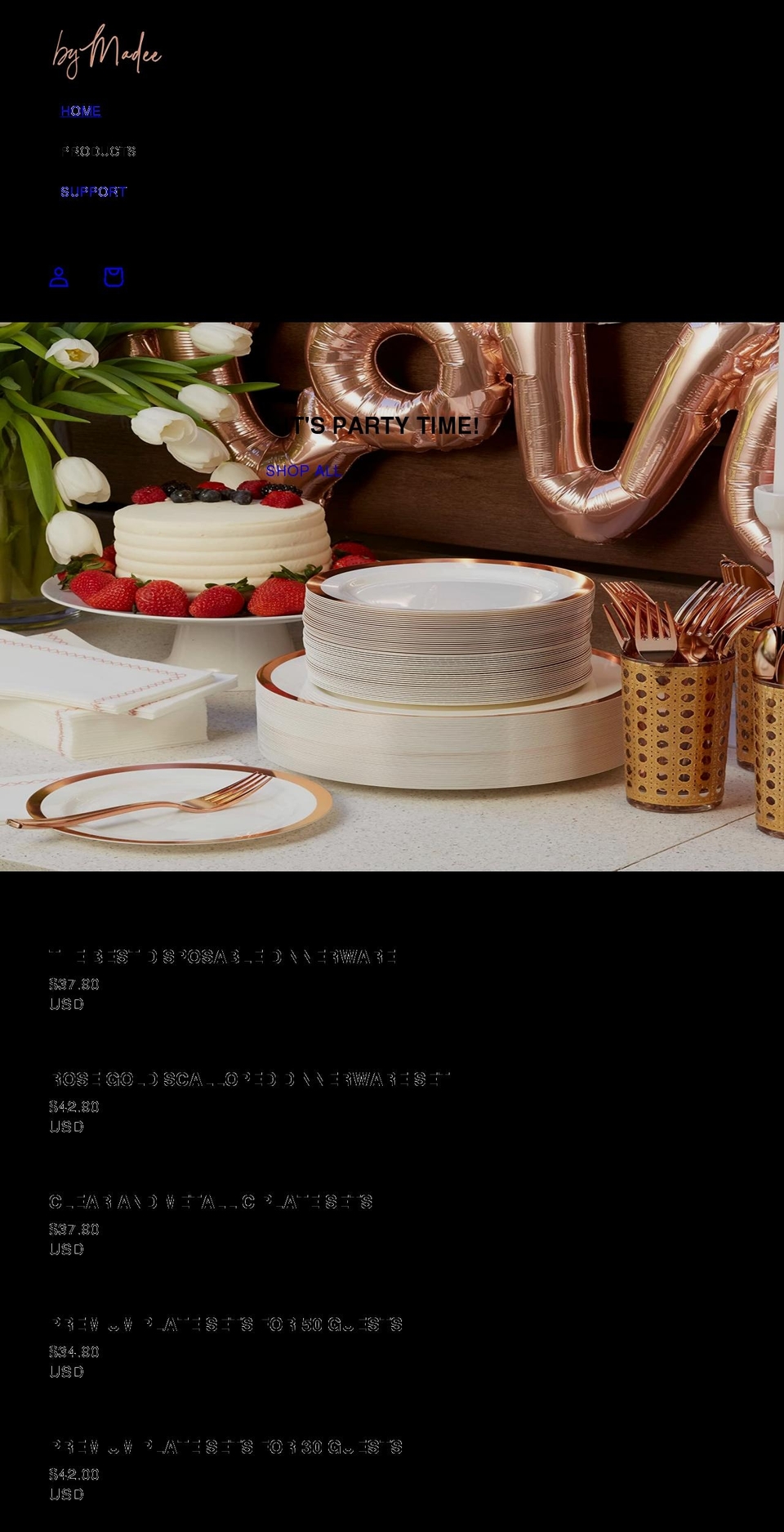 bymadee.com shopify website screenshot