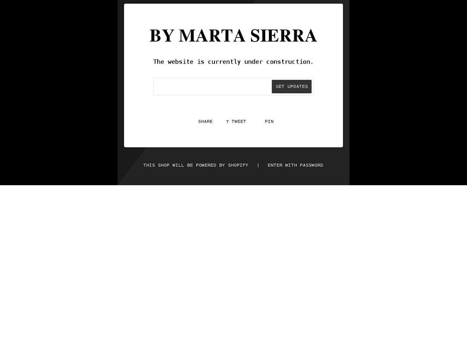 bymartasierra.com — Shopify storefront screenshot