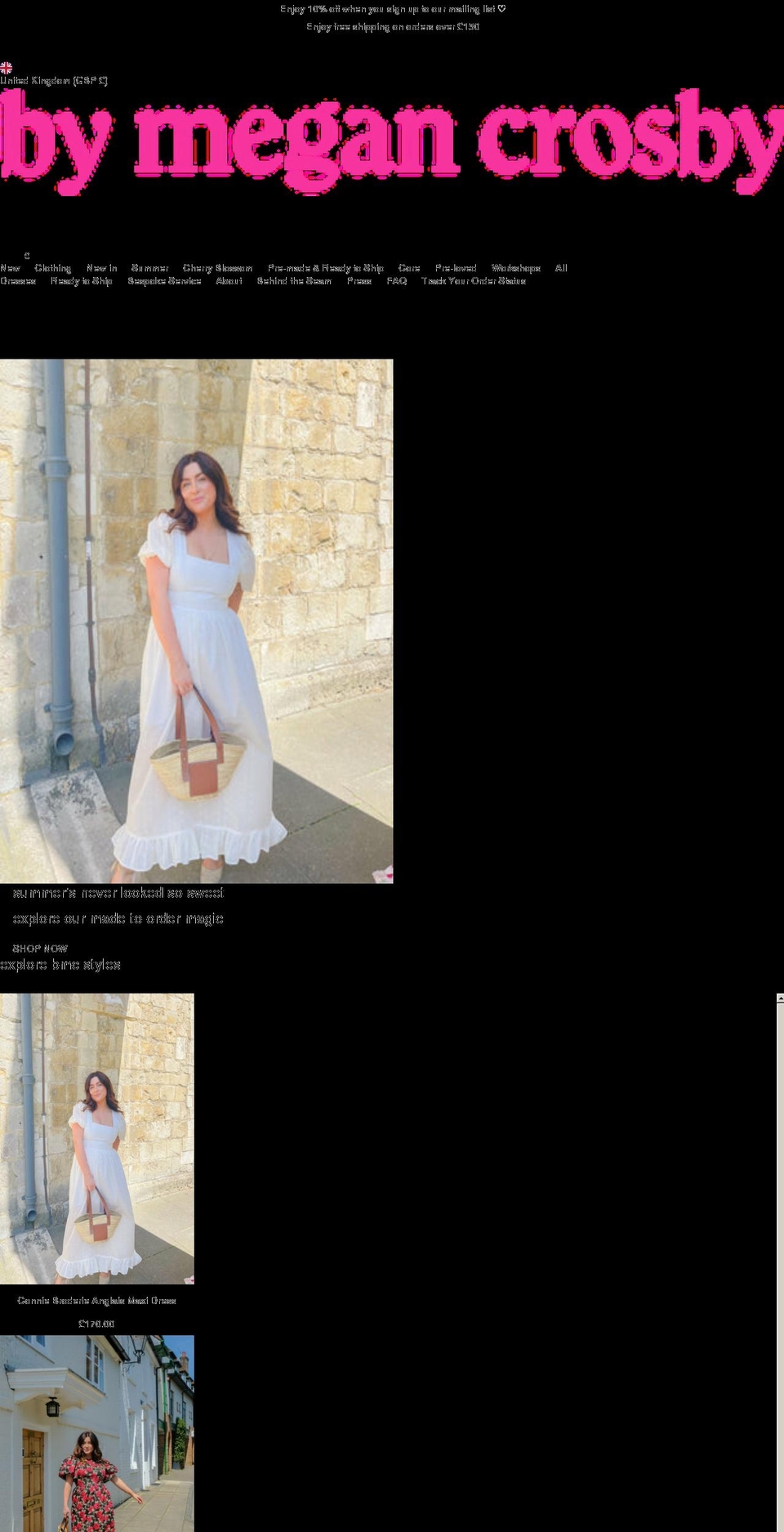 bymegancrosby.com shopify website screenshot