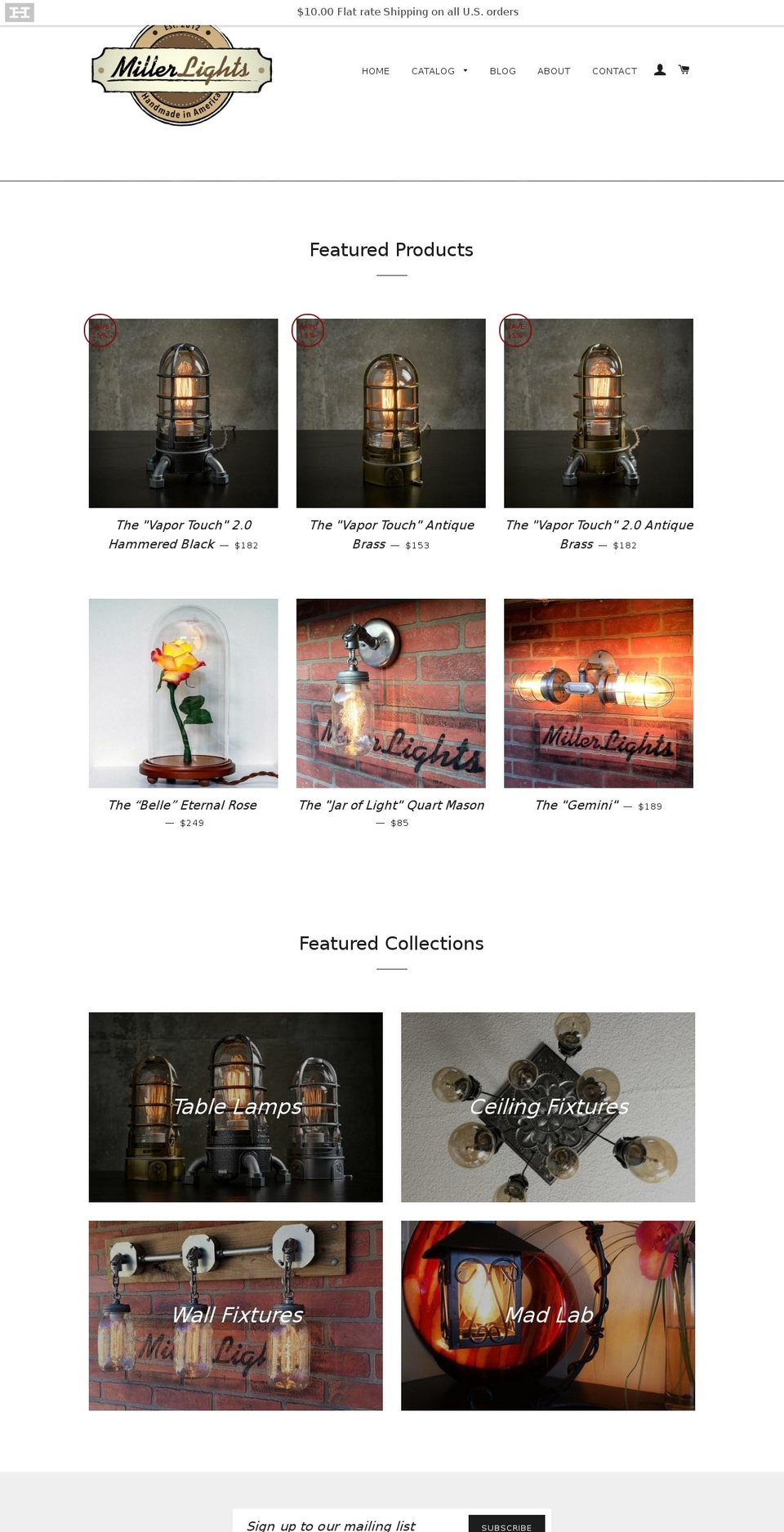 bymillerlights.com shopify website screenshot