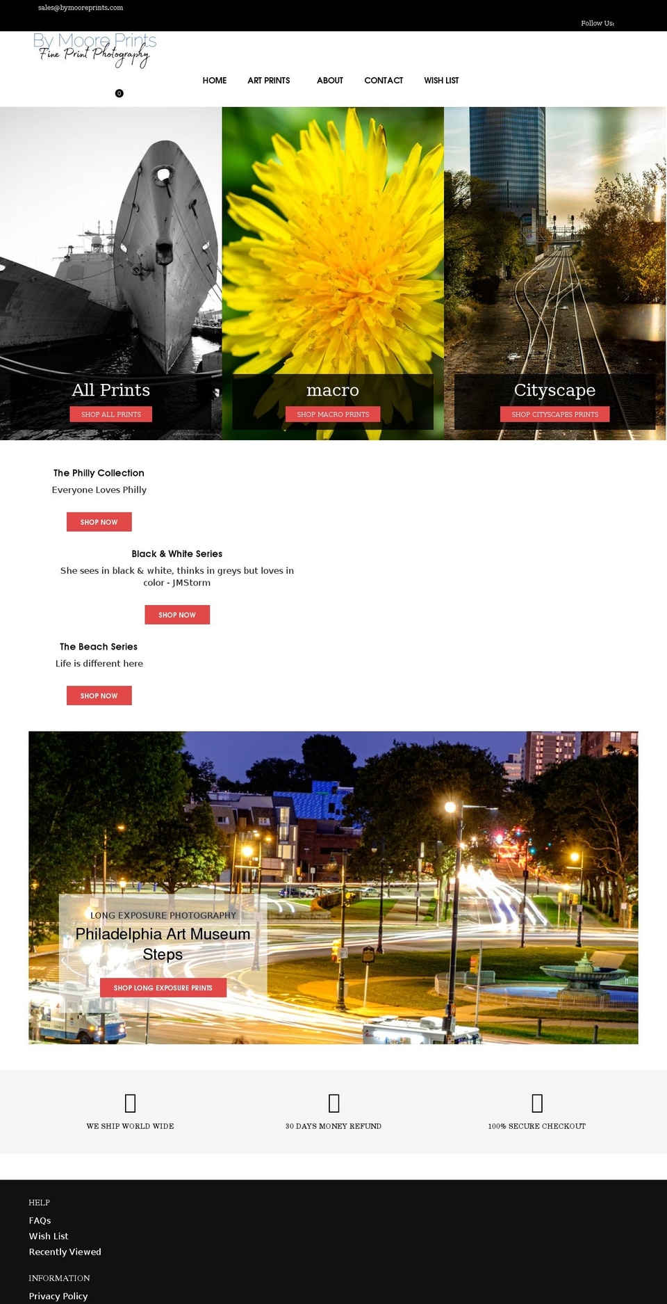 bymooreprints.com shopify website screenshot
