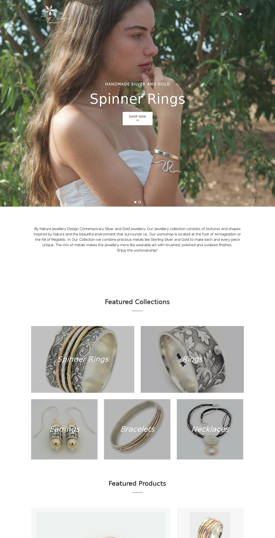 bynaturejewellery.com shopify website screenshot