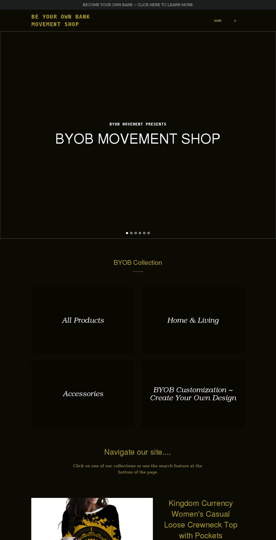 byobmovementshop.com shopify website screenshot