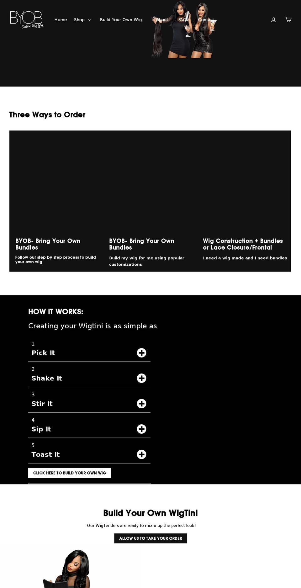byobwigbar.com shopify website screenshot