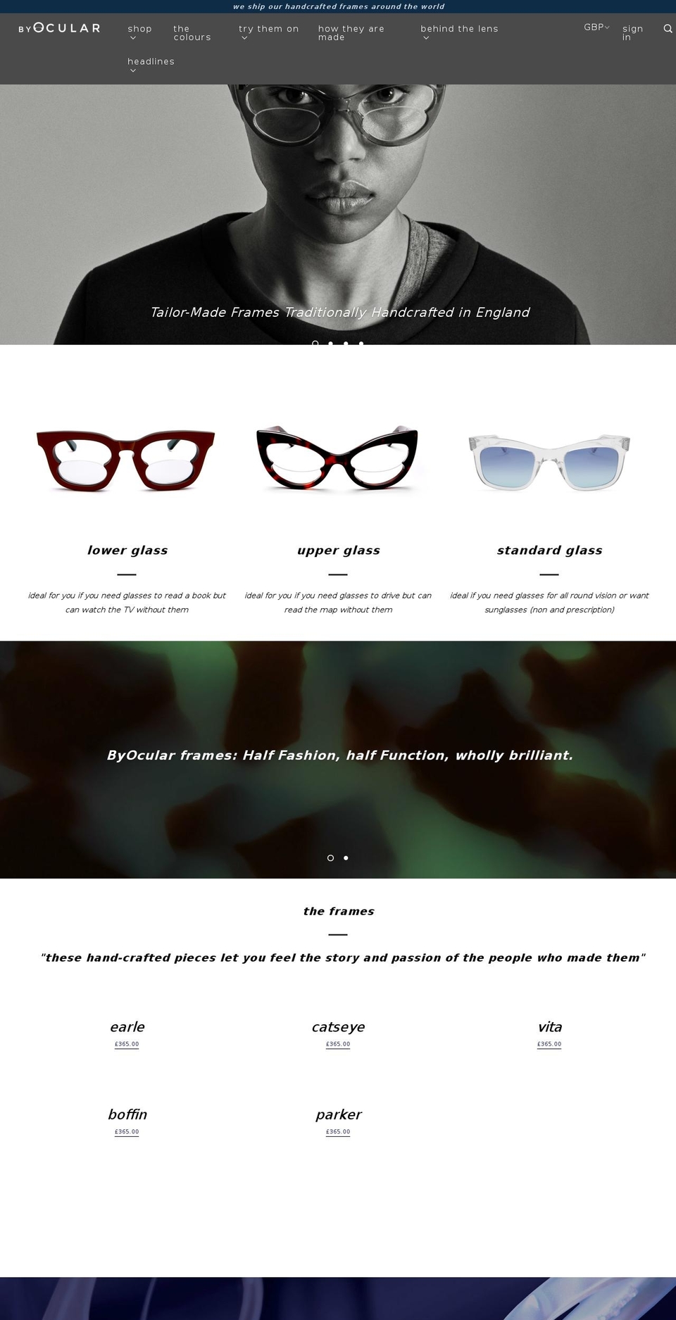 byocular.com shopify website screenshot