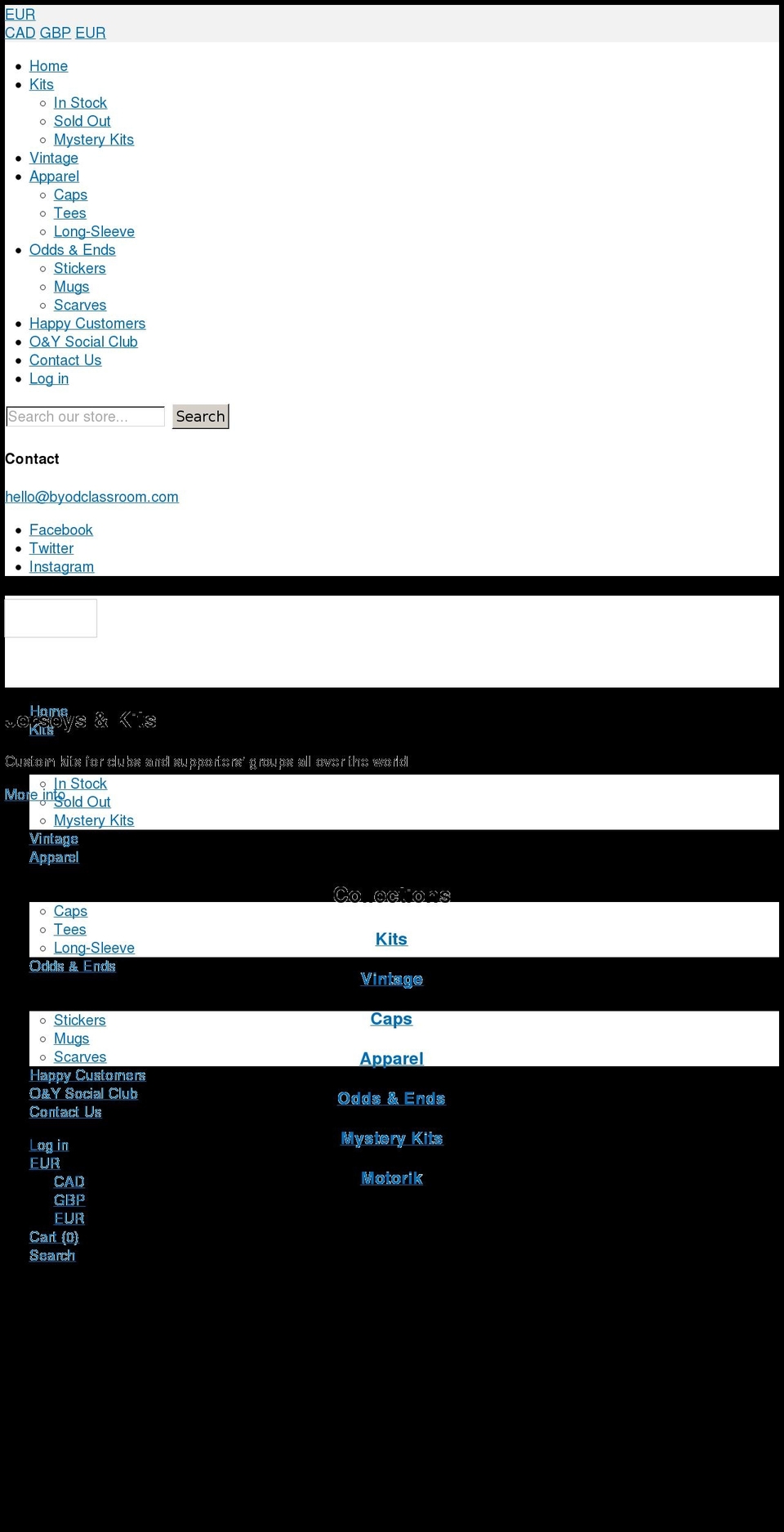 byodclassroom.com shopify website screenshot