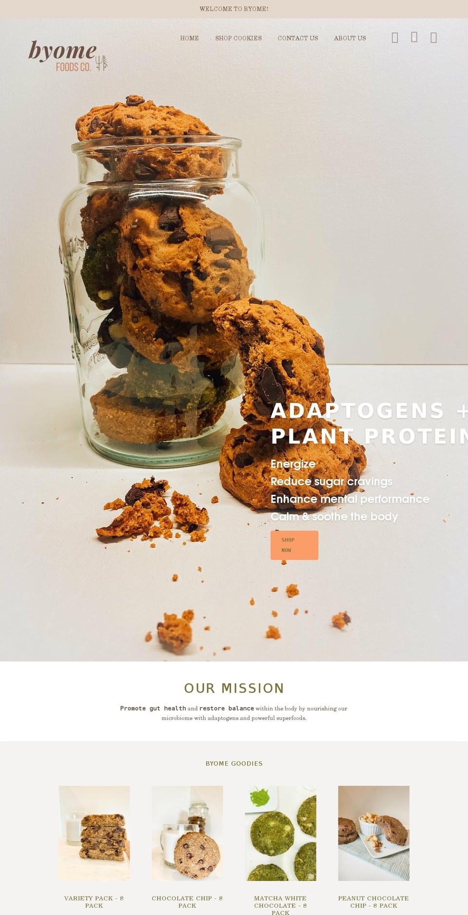 byomefoods.com shopify website screenshot