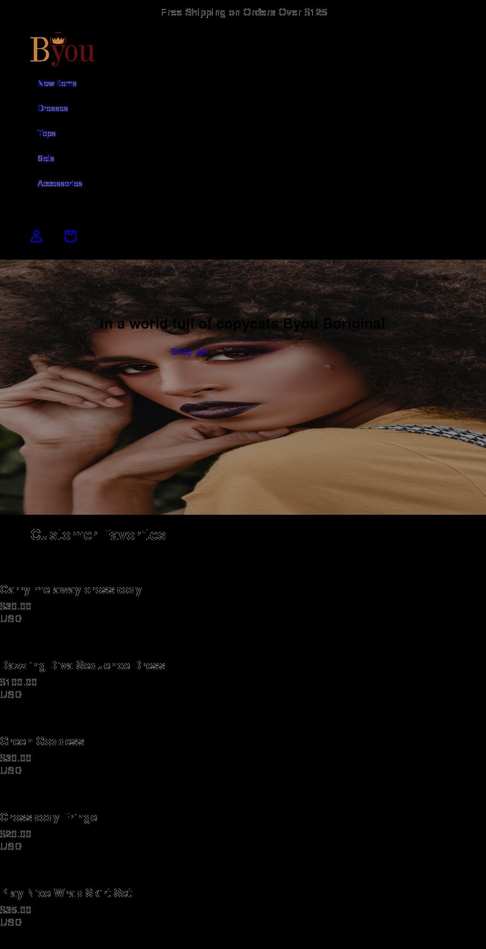 byouboriginal.com shopify website screenshot