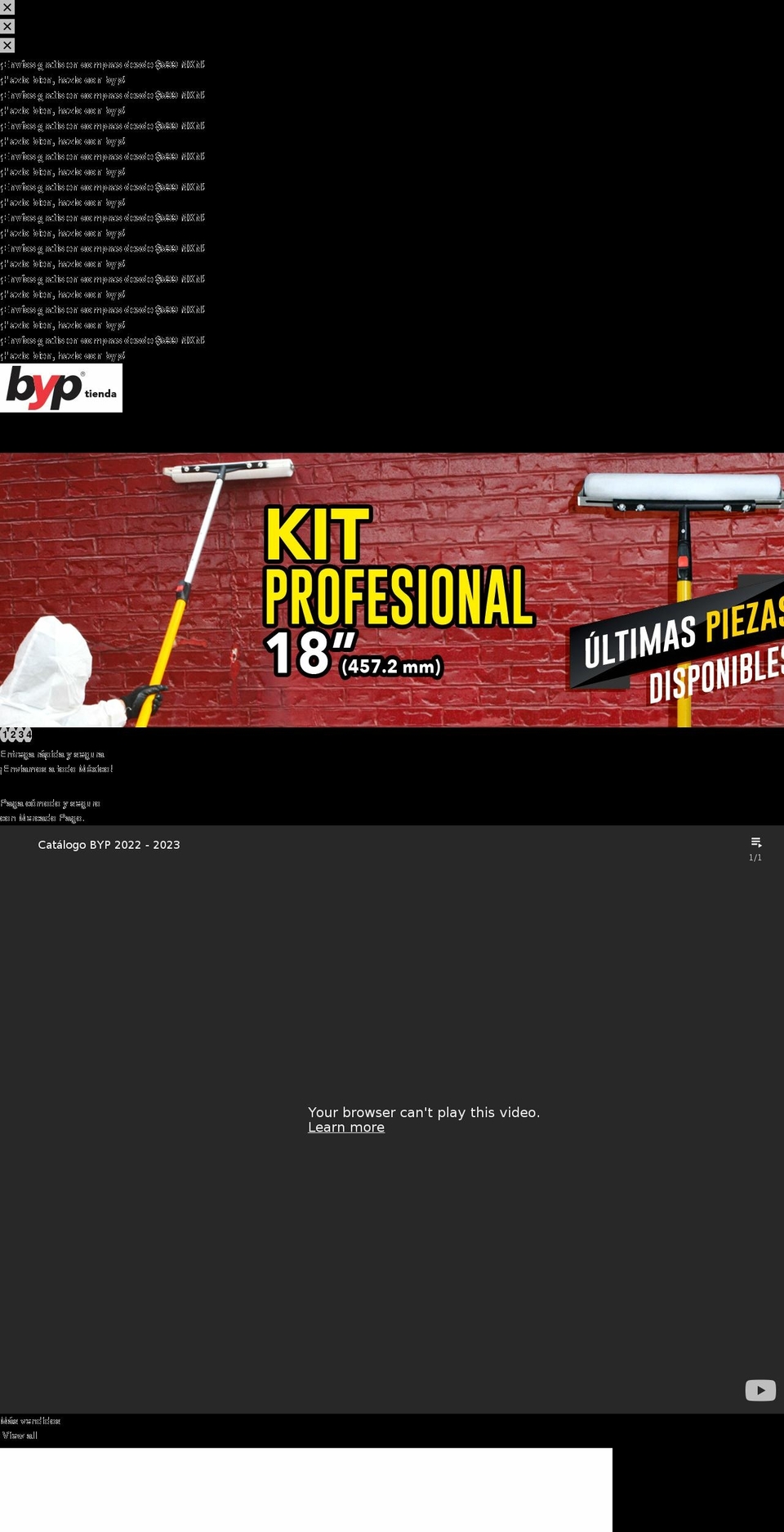 byp.com.mx shopify website screenshot