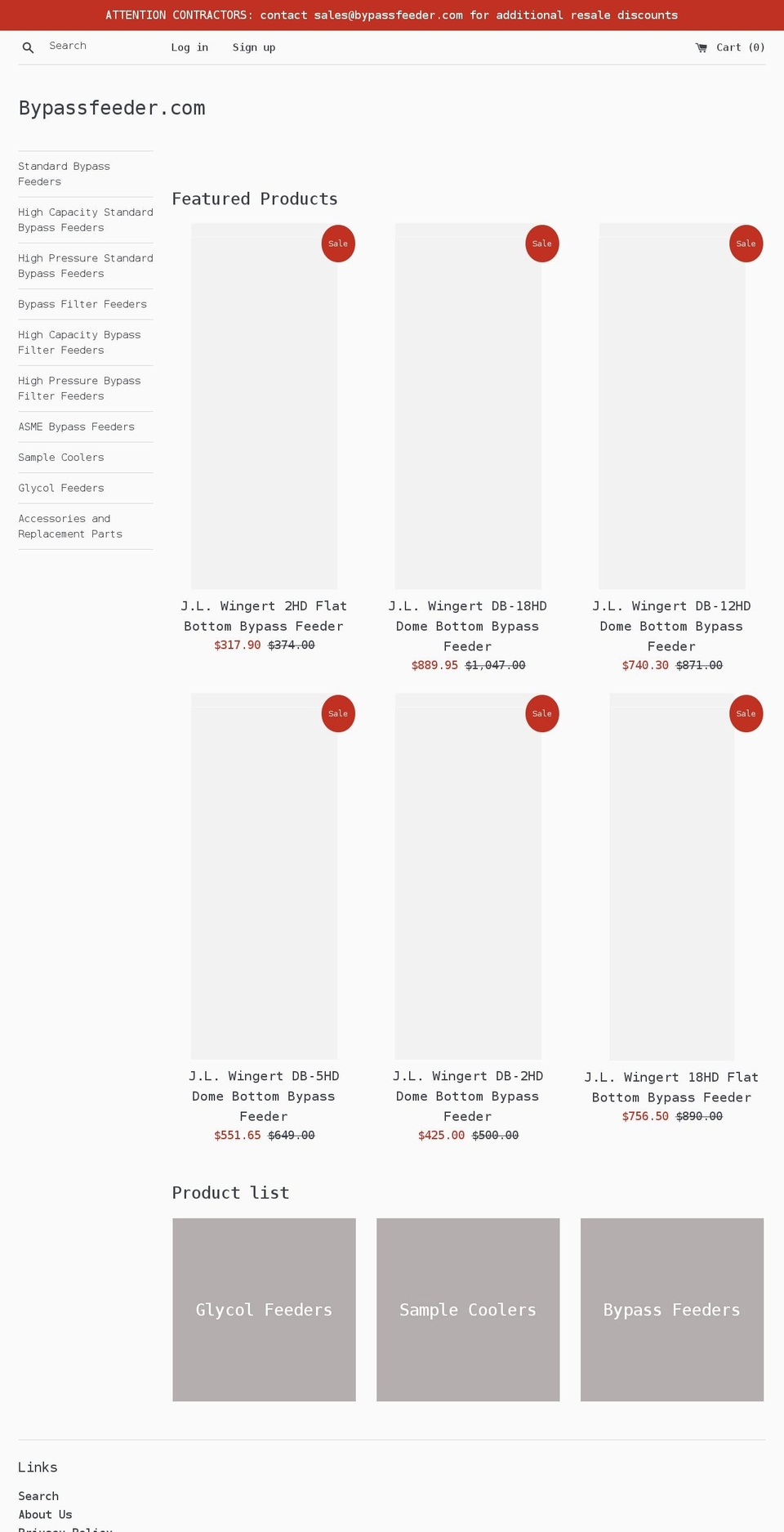 bypassfeeder.com shopify website screenshot