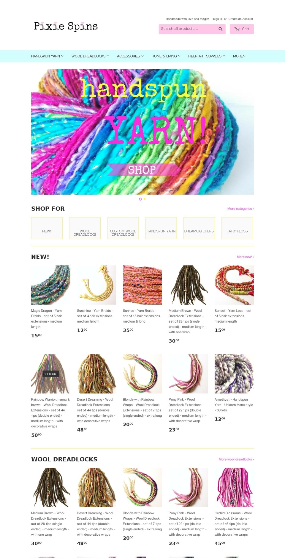 bypixiespins.com shopify website screenshot
