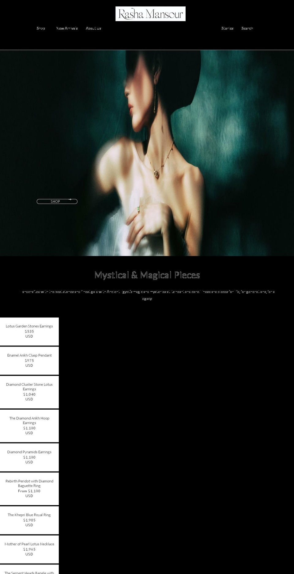 byrashamansour.com shopify website screenshot