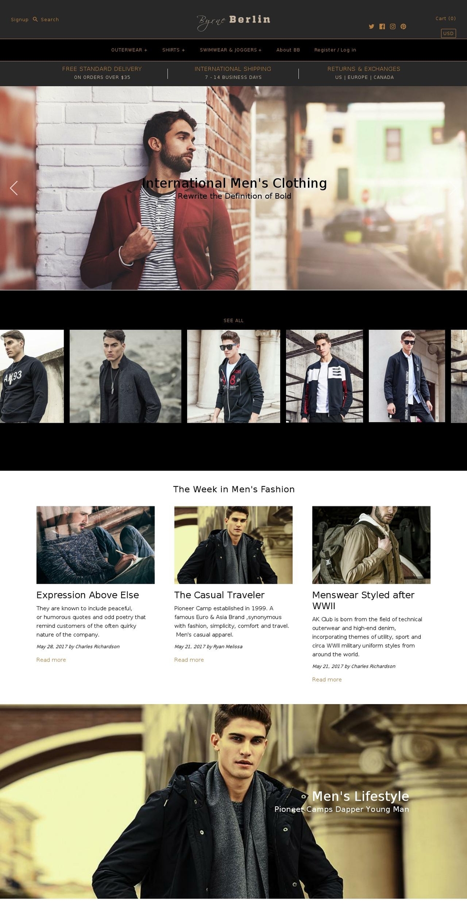 byrneberlin.com — Shopify storefront screenshot