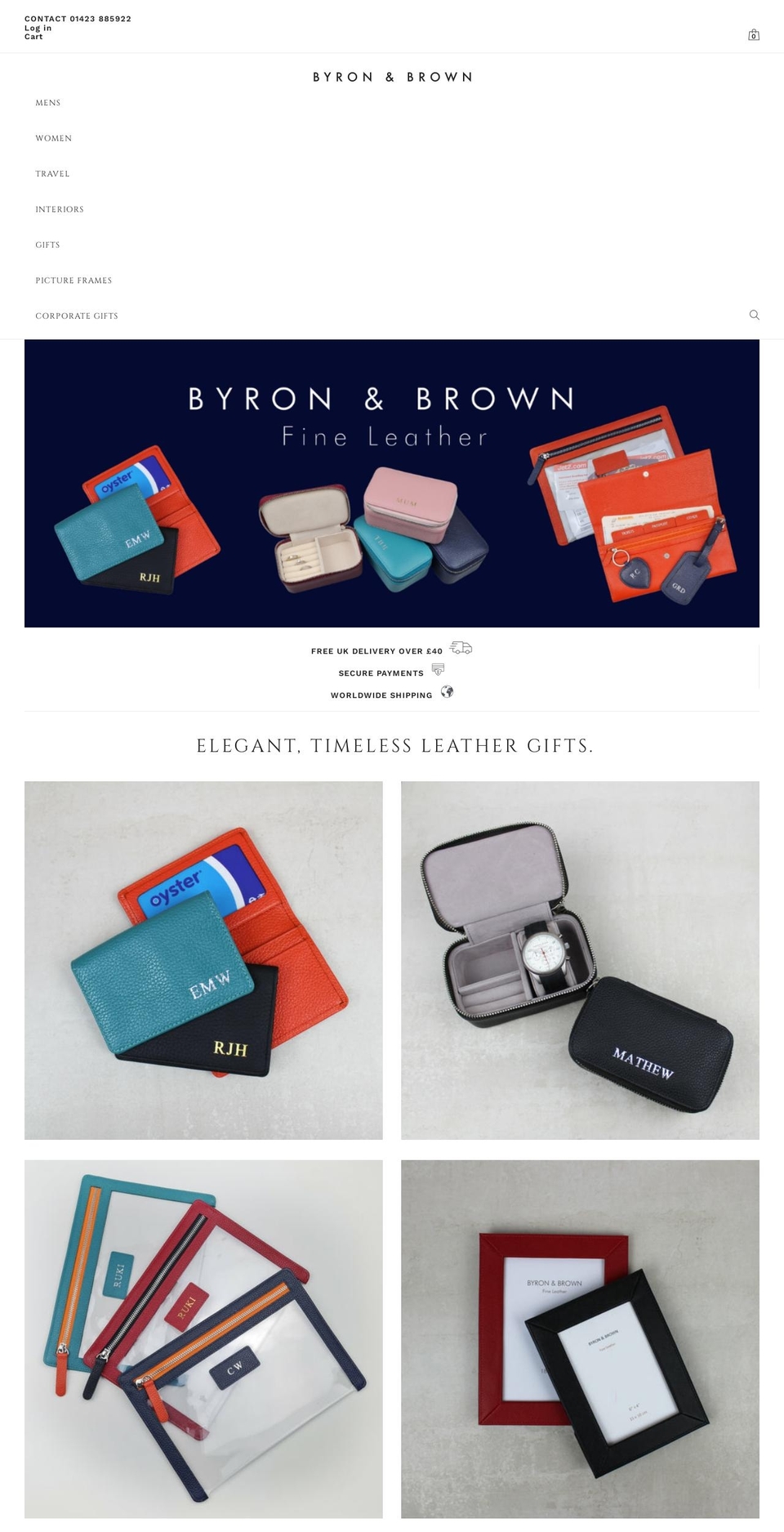 byronandbrown.co.uk shopify website screenshot