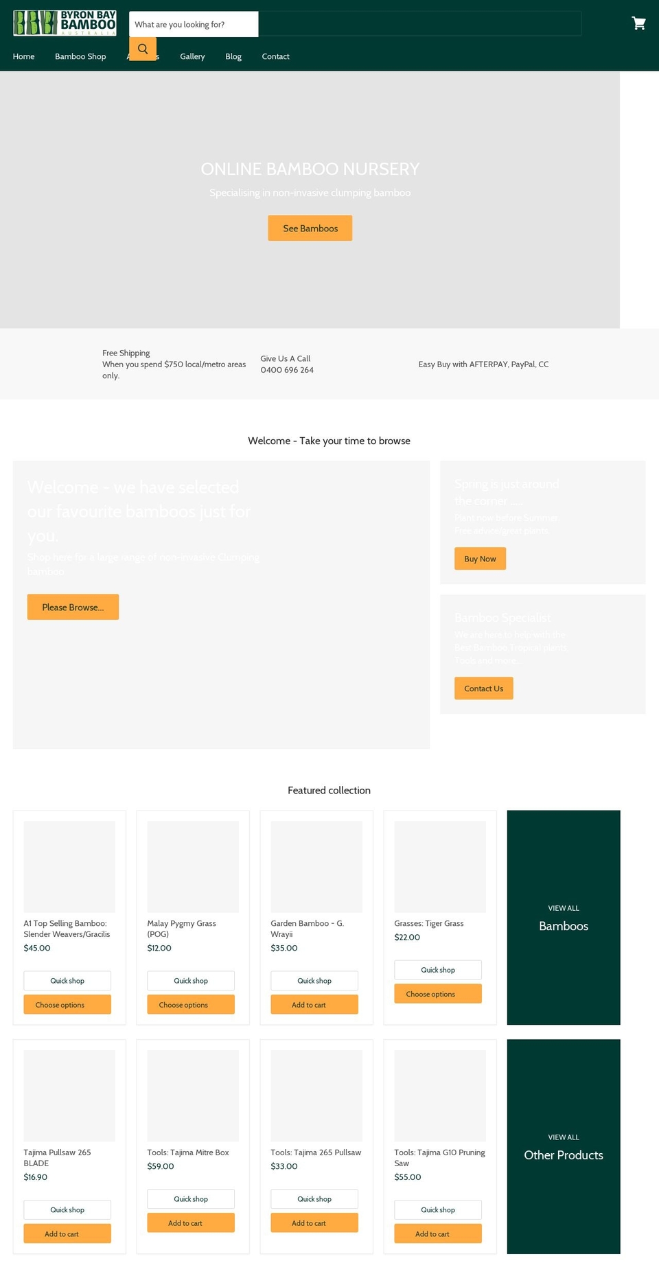 byronbaybamboo.com.au shopify website screenshot