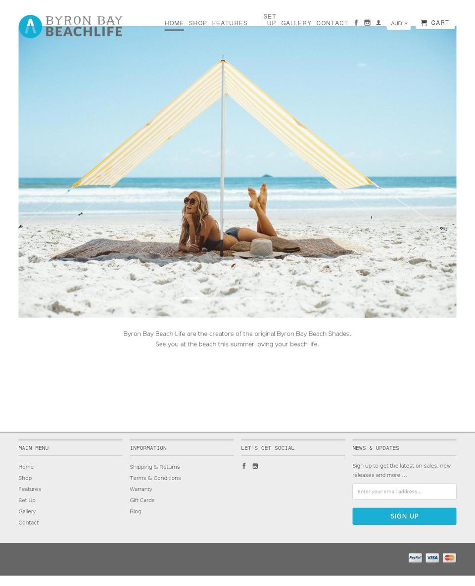 byronbaybeachlife.com.au shopify website screenshot