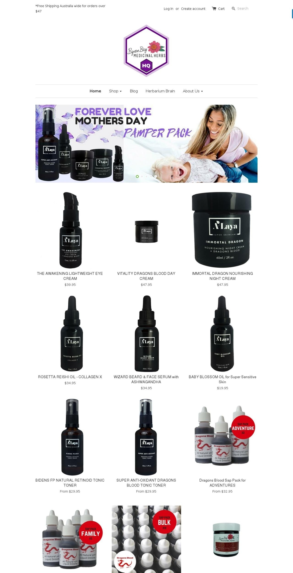 byronbaymedicinalherbs.com — Shopify storefront screenshot