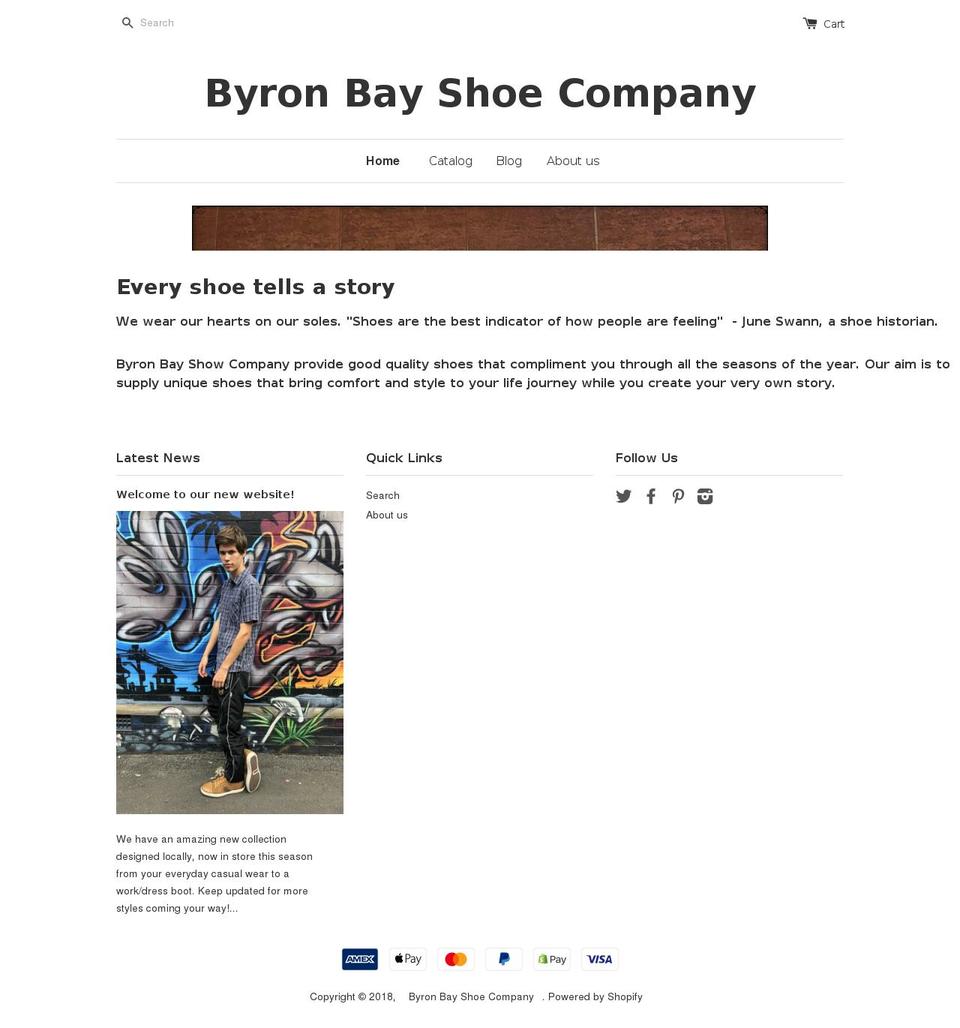 byronbayshoes.com — Shopify storefront screenshot
