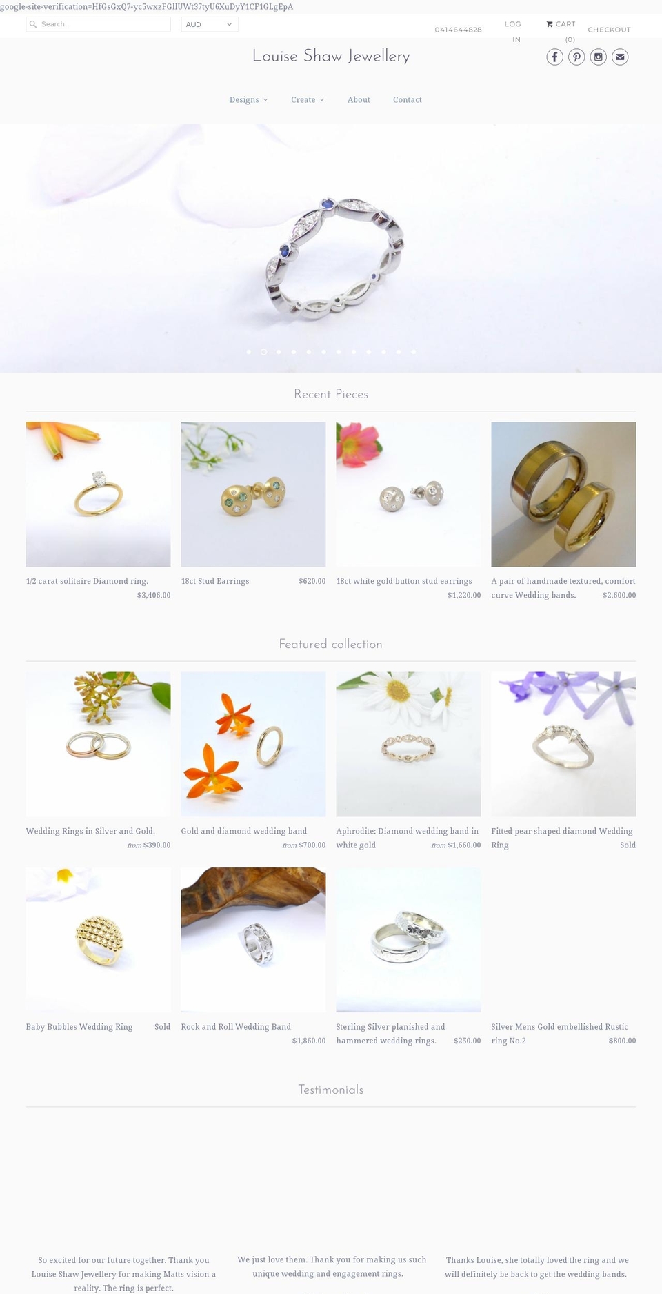 byronbayweddingrings.com — Shopify storefront screenshot
