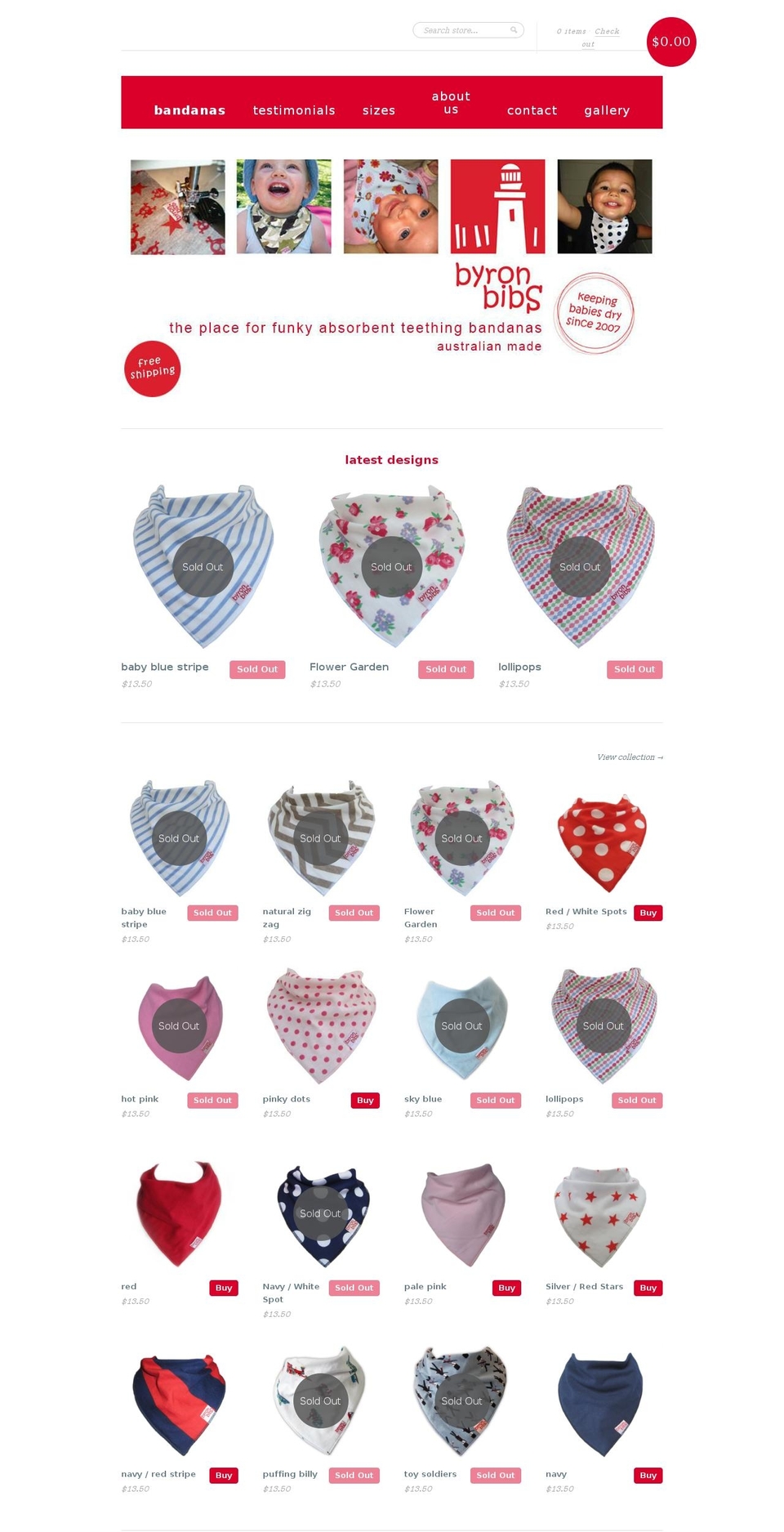 byronbibs.com.au shopify website screenshot