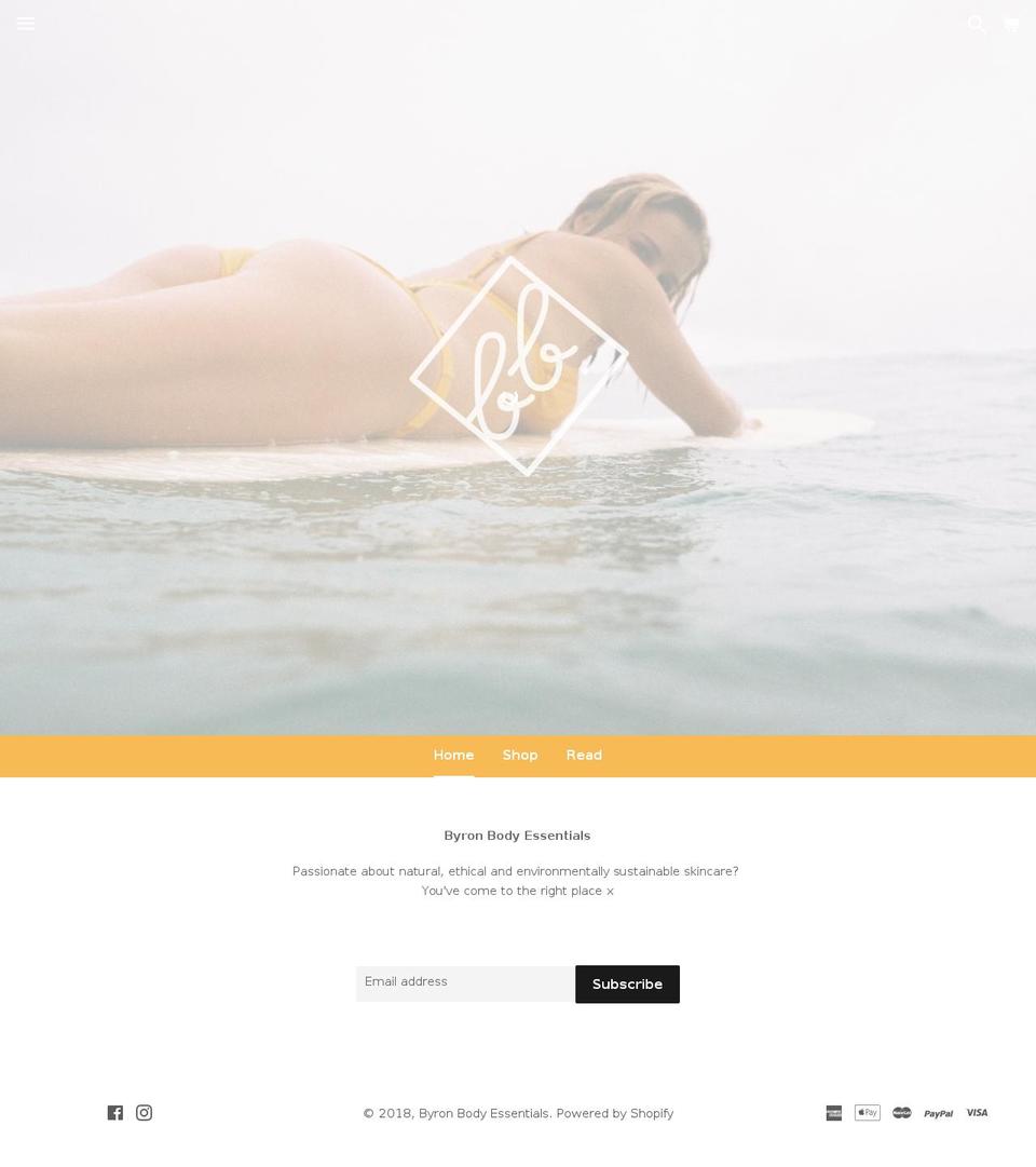 byronbodyessentials.com — Shopify storefront screenshot