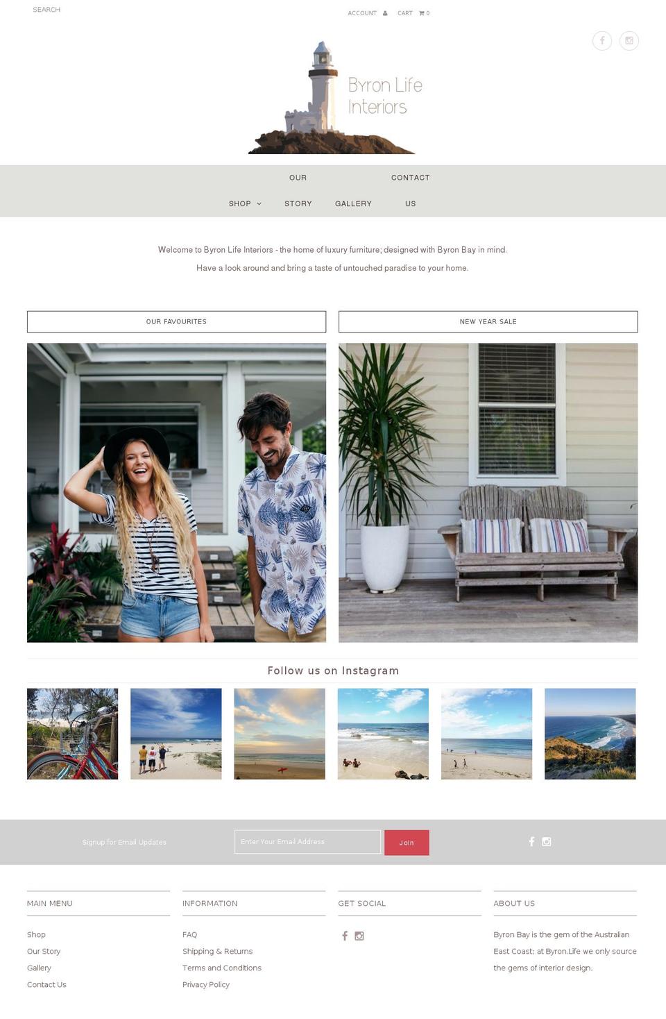 byronlifeinteriors.com shopify website screenshot