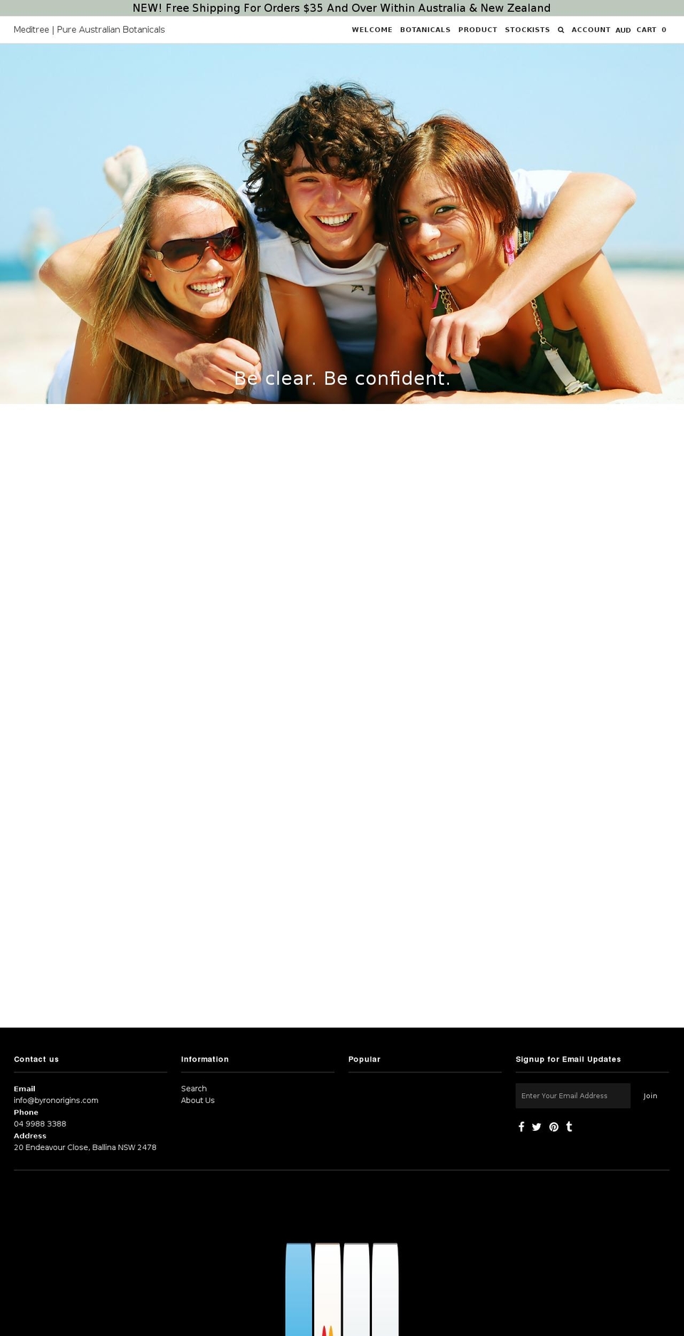 byronorigins.com shopify website screenshot