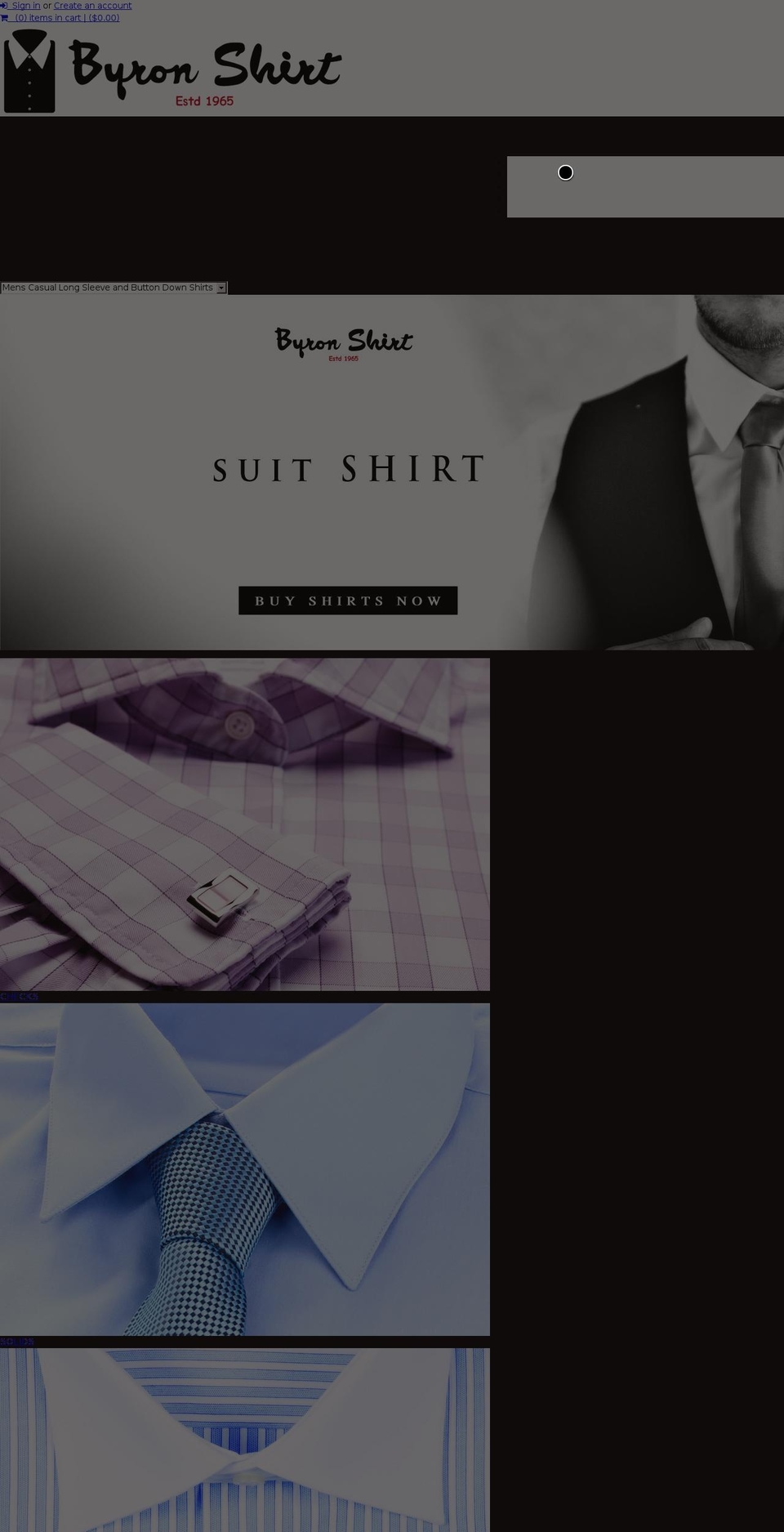 byronshirts.com shopify website screenshot