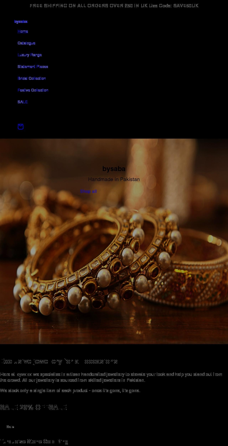 bysaba.com shopify website screenshot