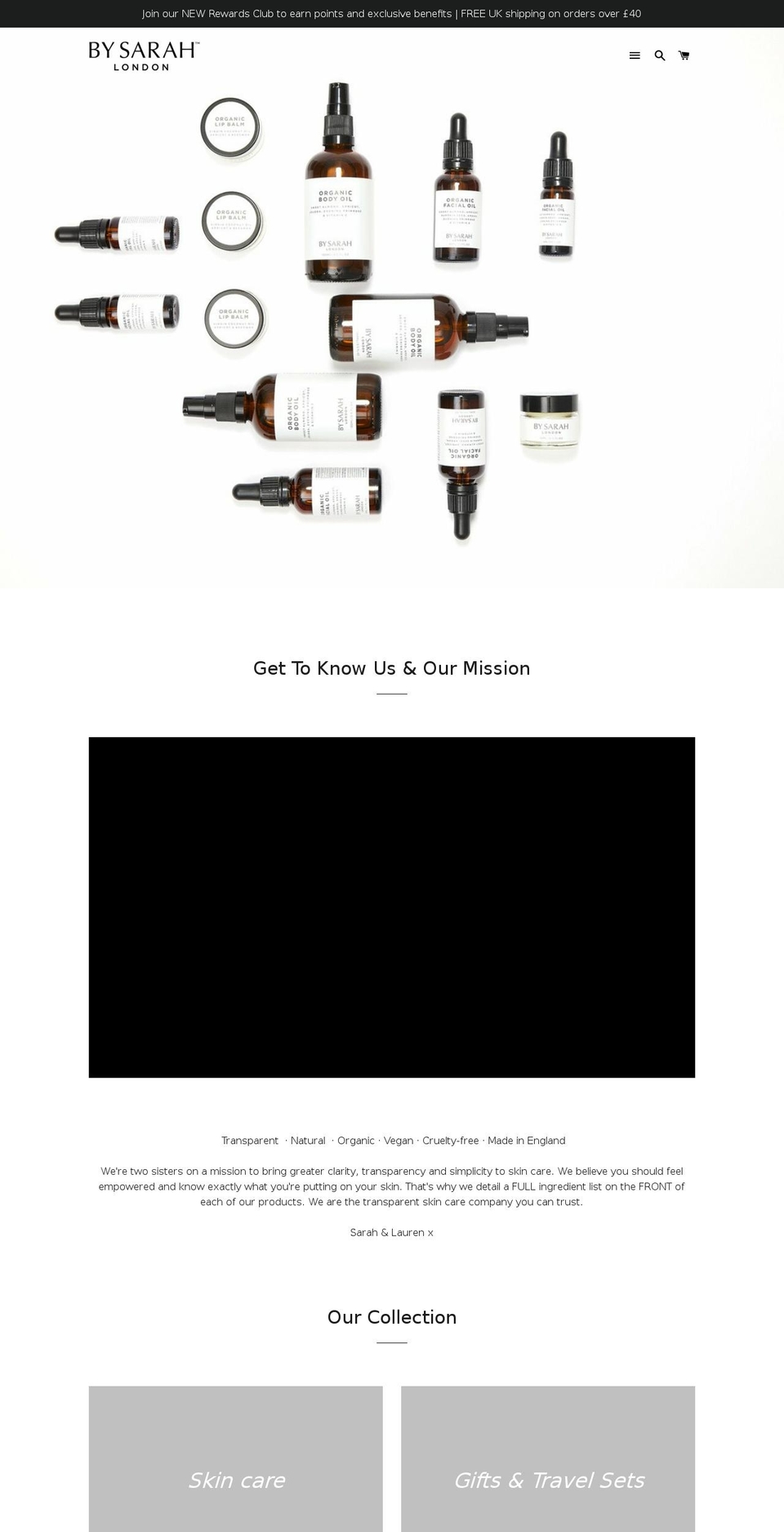 bysarahlondon.com shopify website screenshot