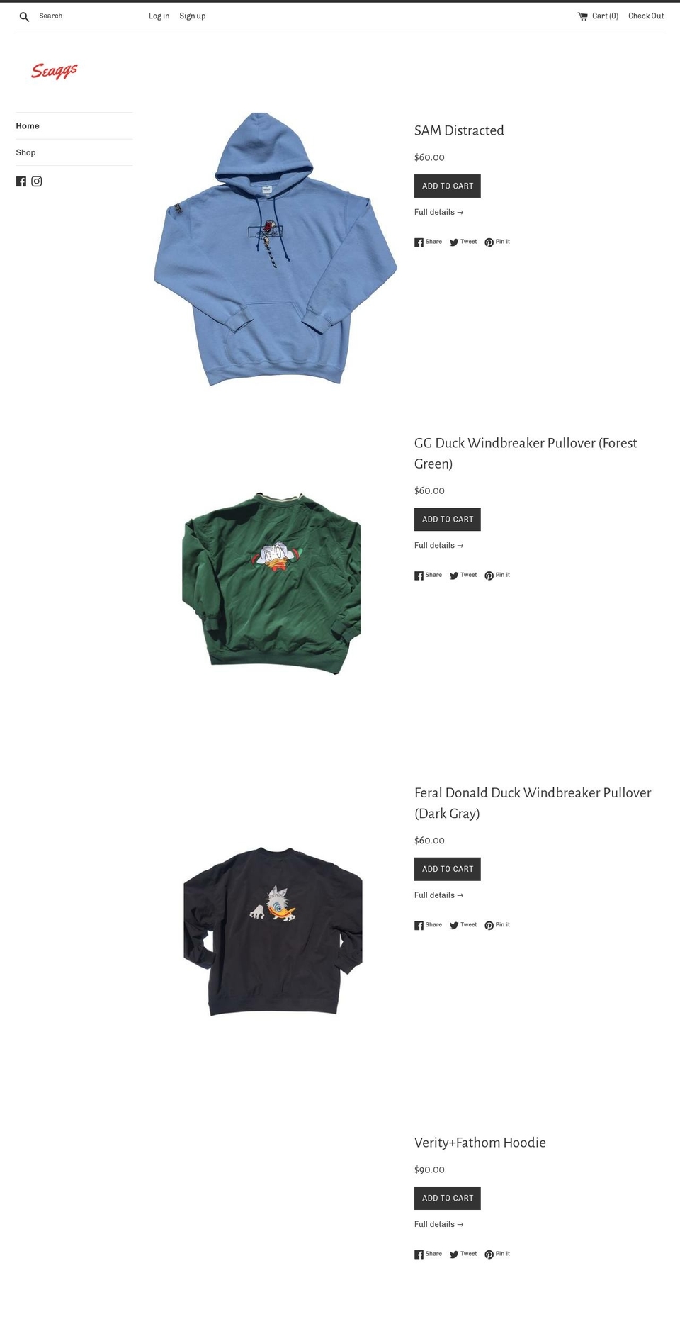 byseaggs.com — Shopify storefront screenshot