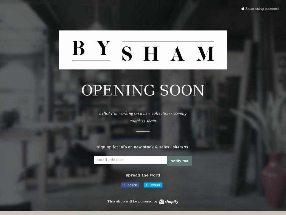 byshamjewelry.com shopify website screenshot