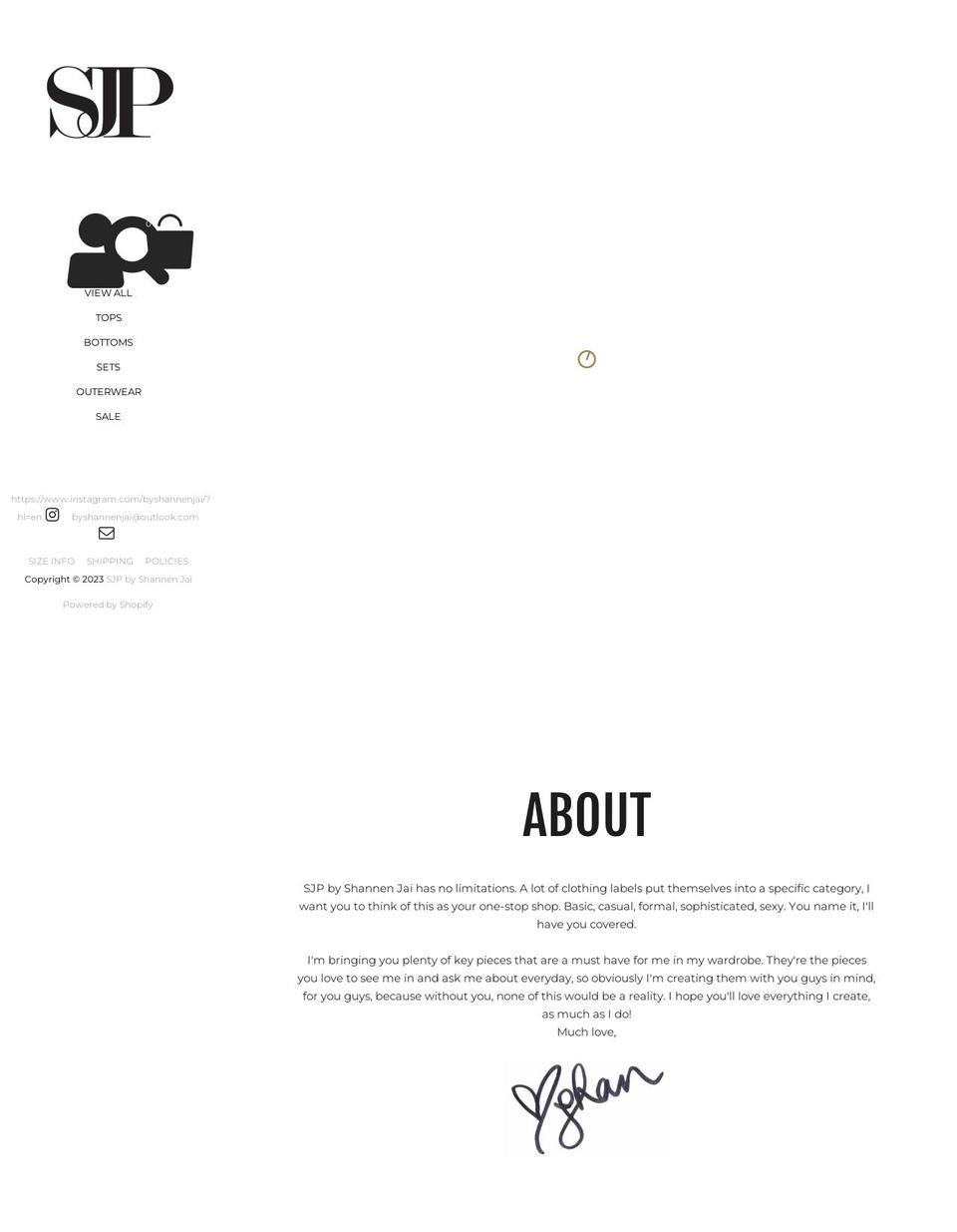 byshannenjai.com — Shopify storefront screenshot