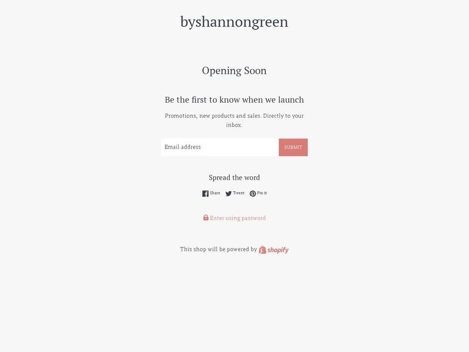 byshannongreen.com shopify website screenshot
