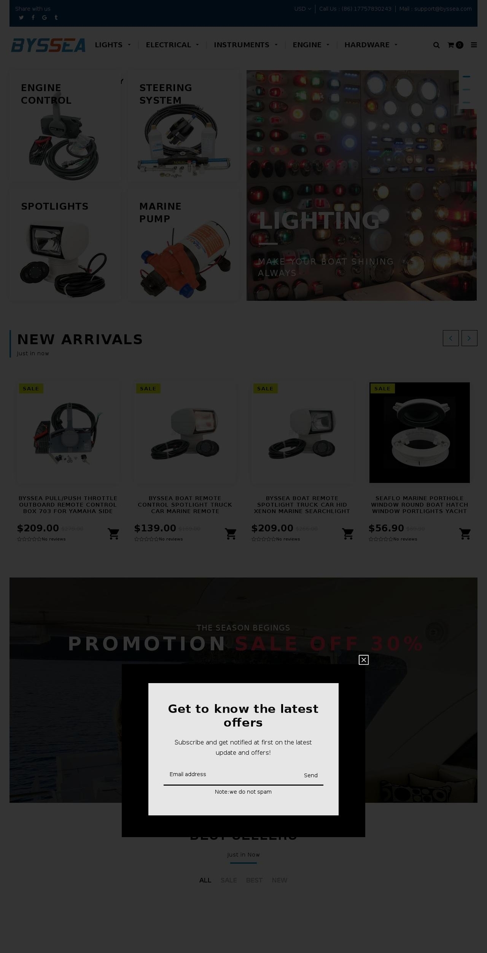 byssea.com — Shopify storefront screenshot