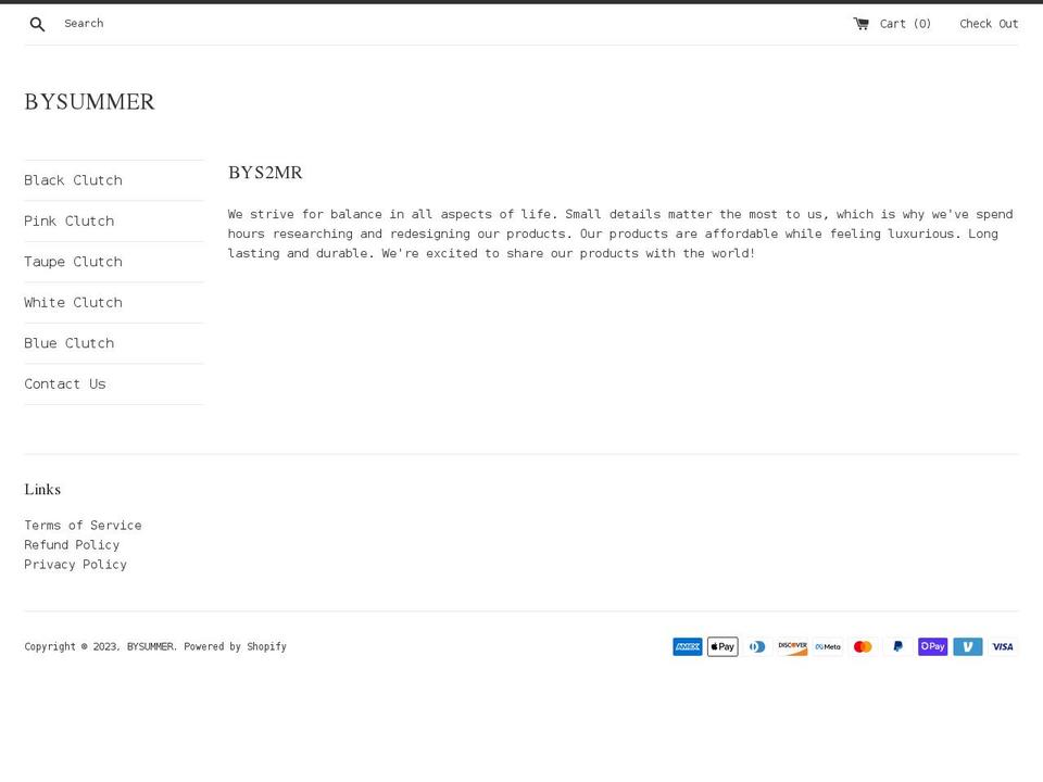 bysummerinc.com shopify website screenshot