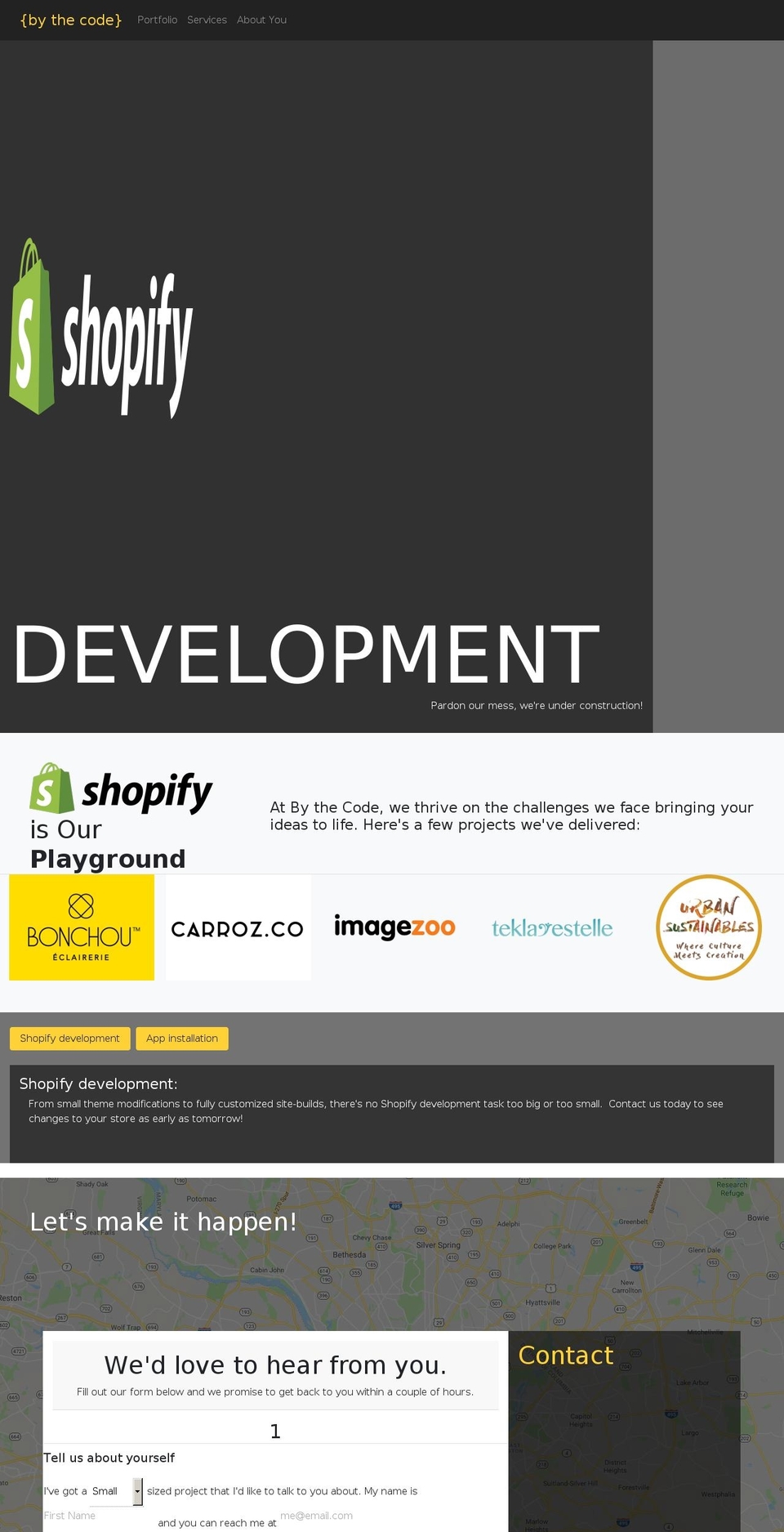 bythecode.agency shopify website screenshot