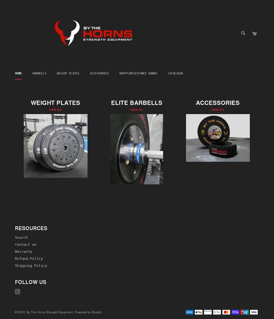 bythehorns.com.au shopify website screenshot